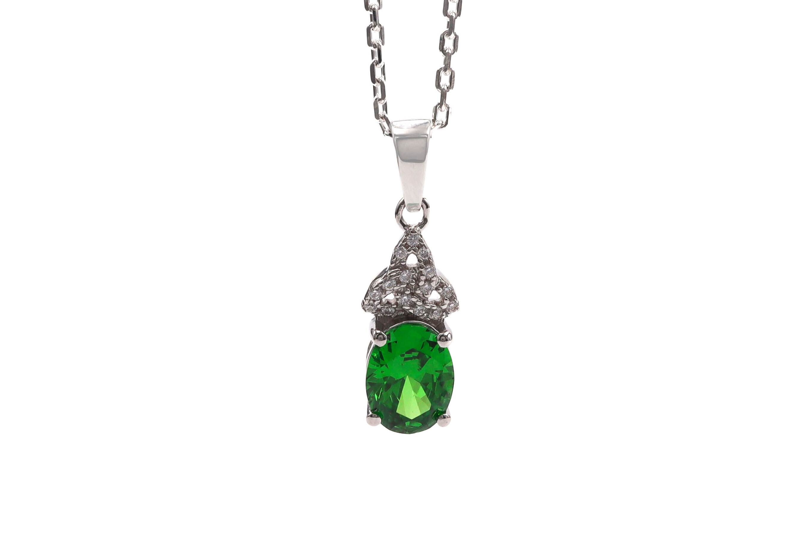 Irish Sterling Silver May Birthstone Necklace For Women