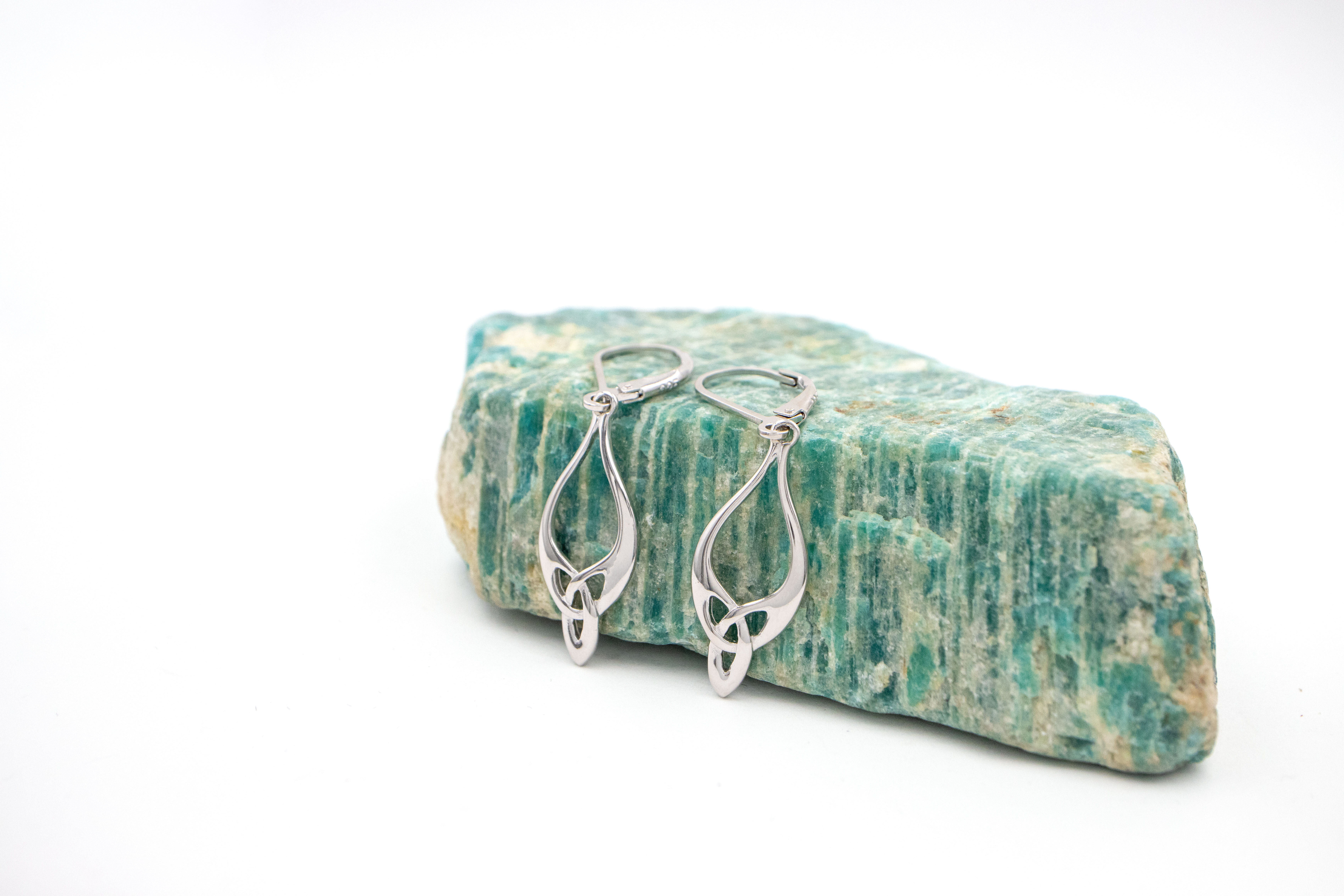 Gorgeous Sterling Silver Trinity Knot Earrings For Women With a Polished Finish