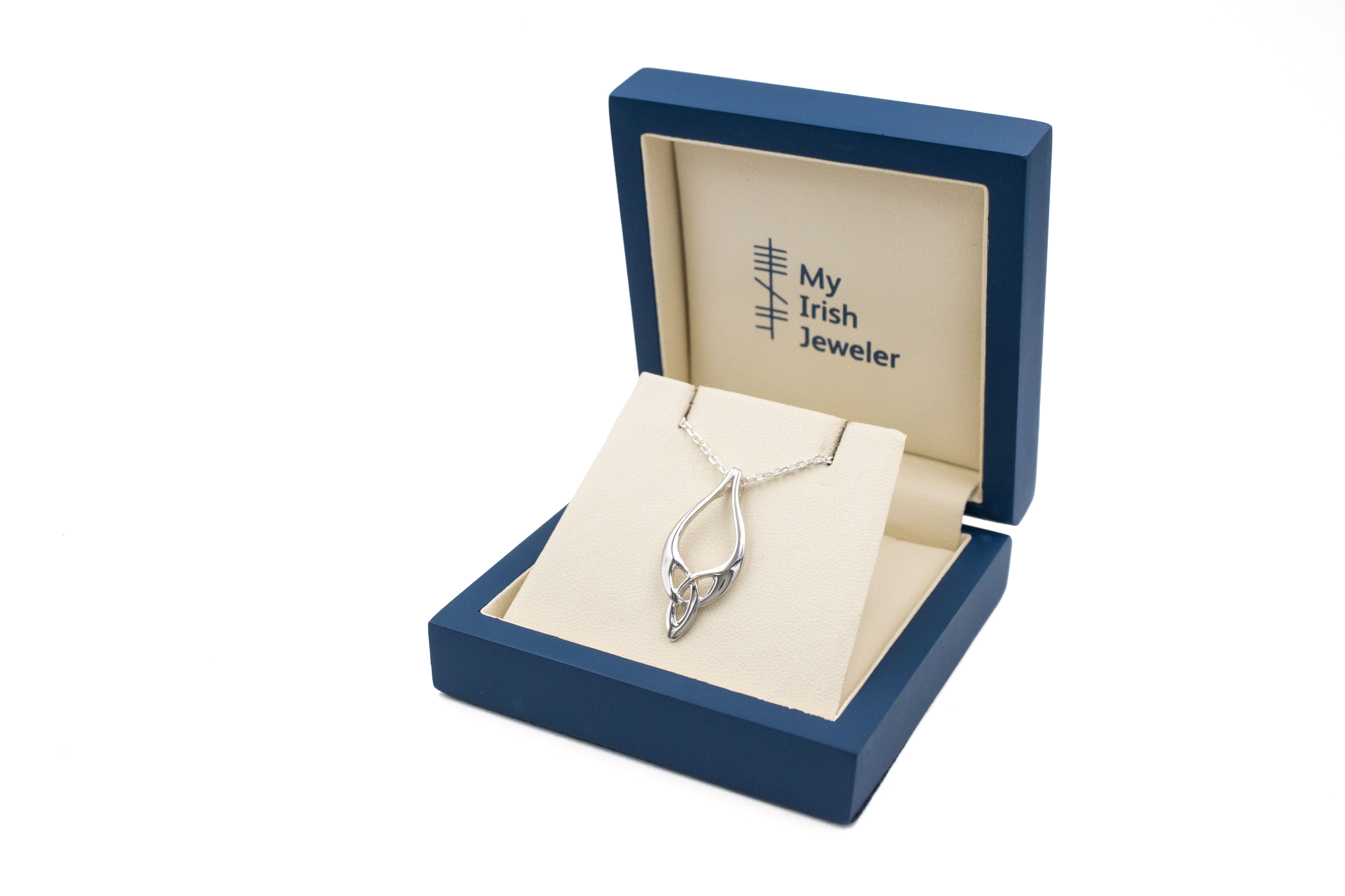 Authentic Sterling Silver Trinity Knot Necklace For Women With a Polished Finish. In Luxury Packaging.