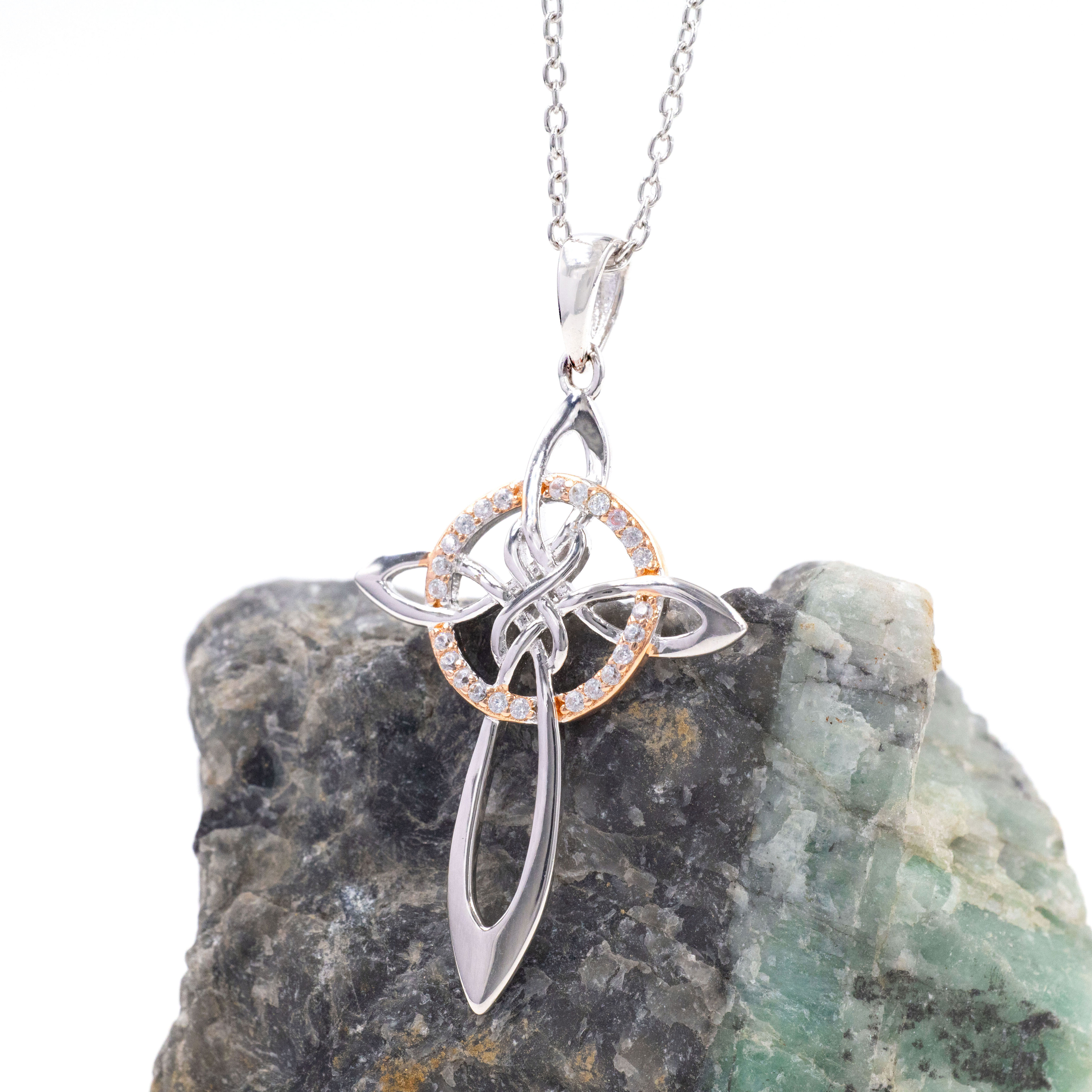 Elegant Two Tone Celtic Cross