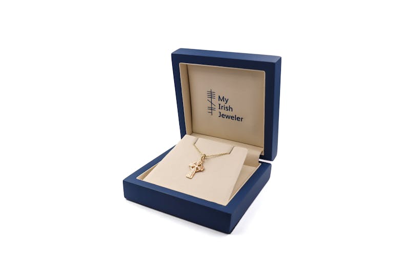 Attractive 10K Yellow Gold Celtic Cross Necklace For Kid