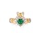 Emerald and Diamond Halo Claddagh Ring - Gallery