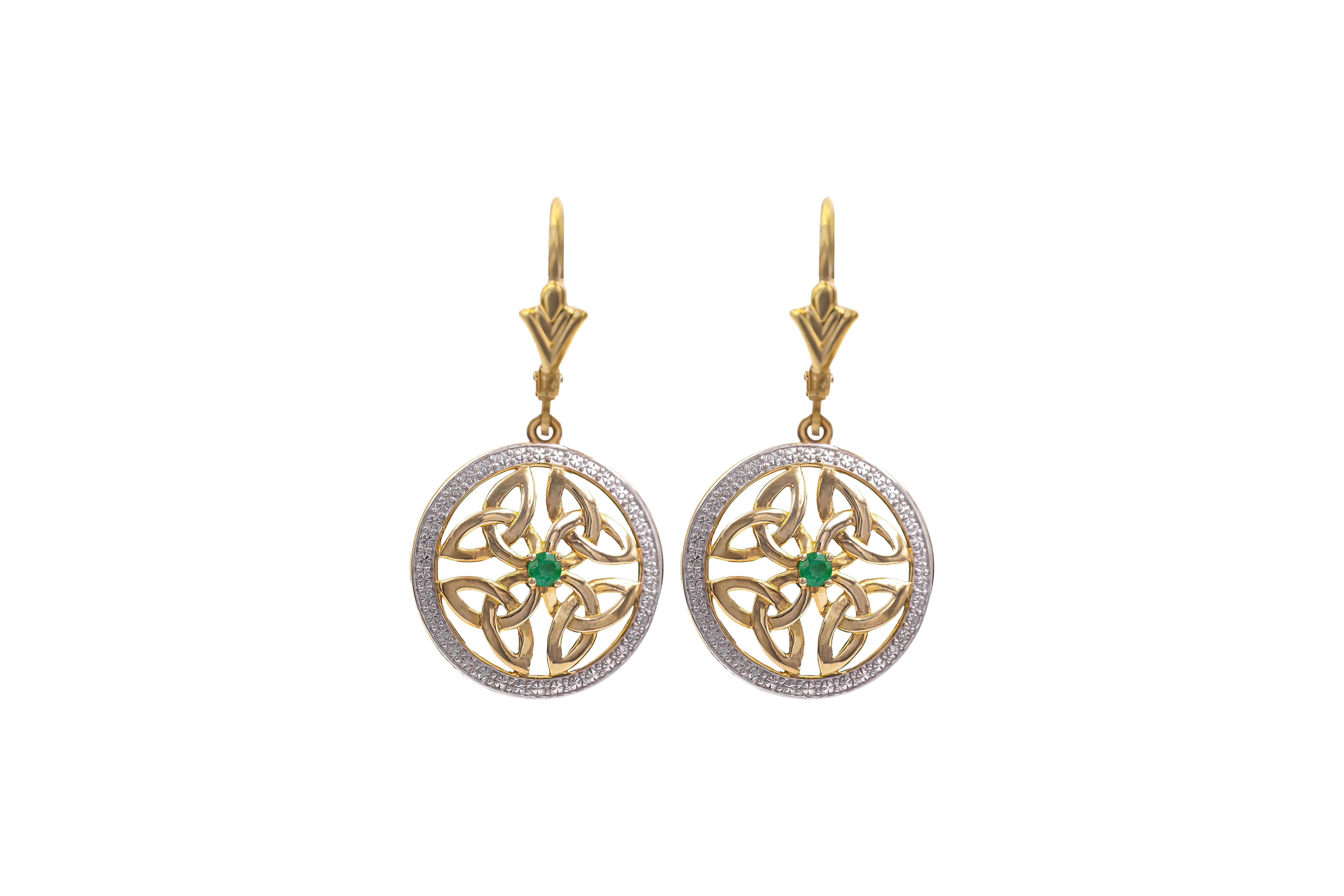 Womens Yellow Gold Trinity Knot Earrings