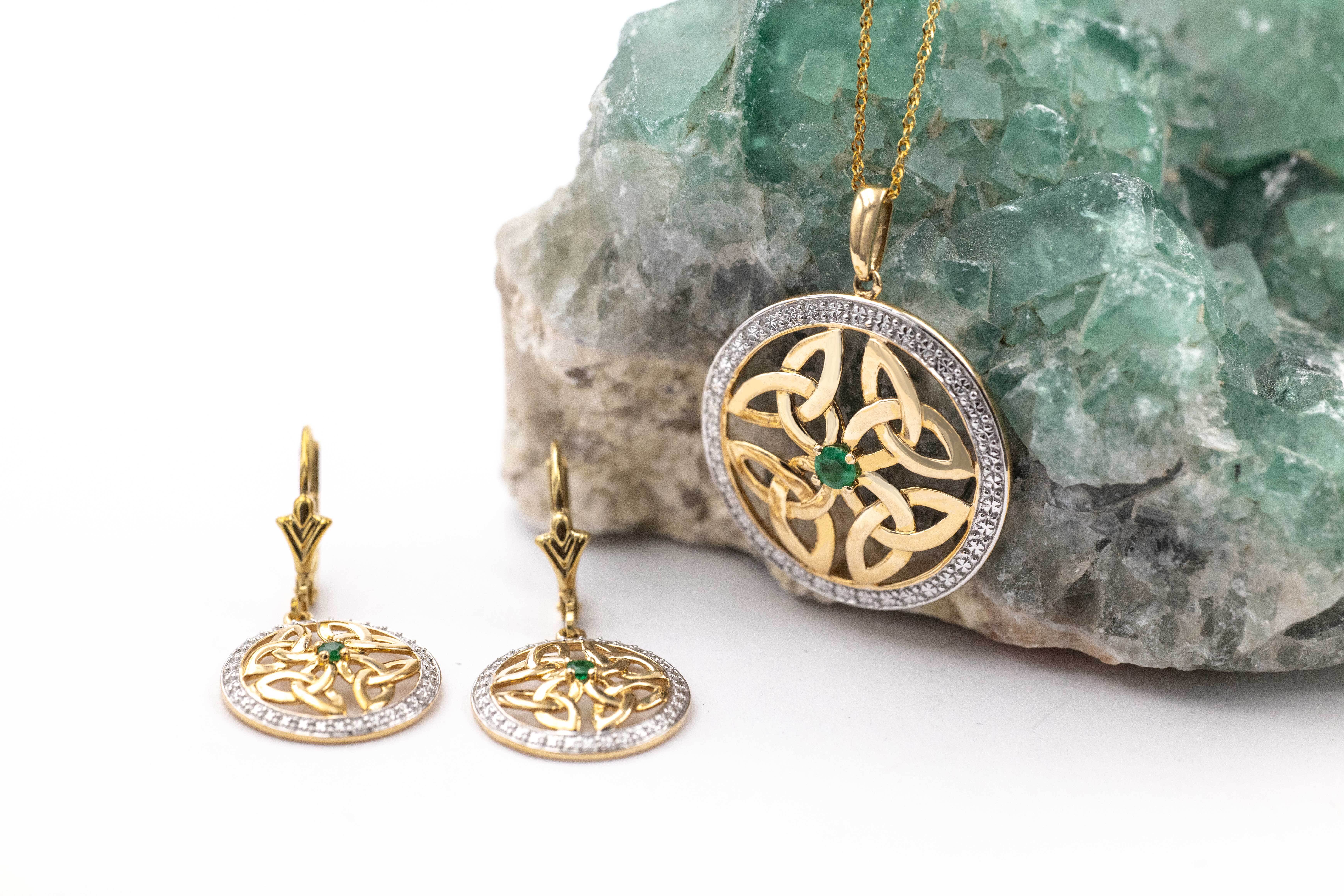 Real Yellow Gold Trinity Knot Necklace For Women