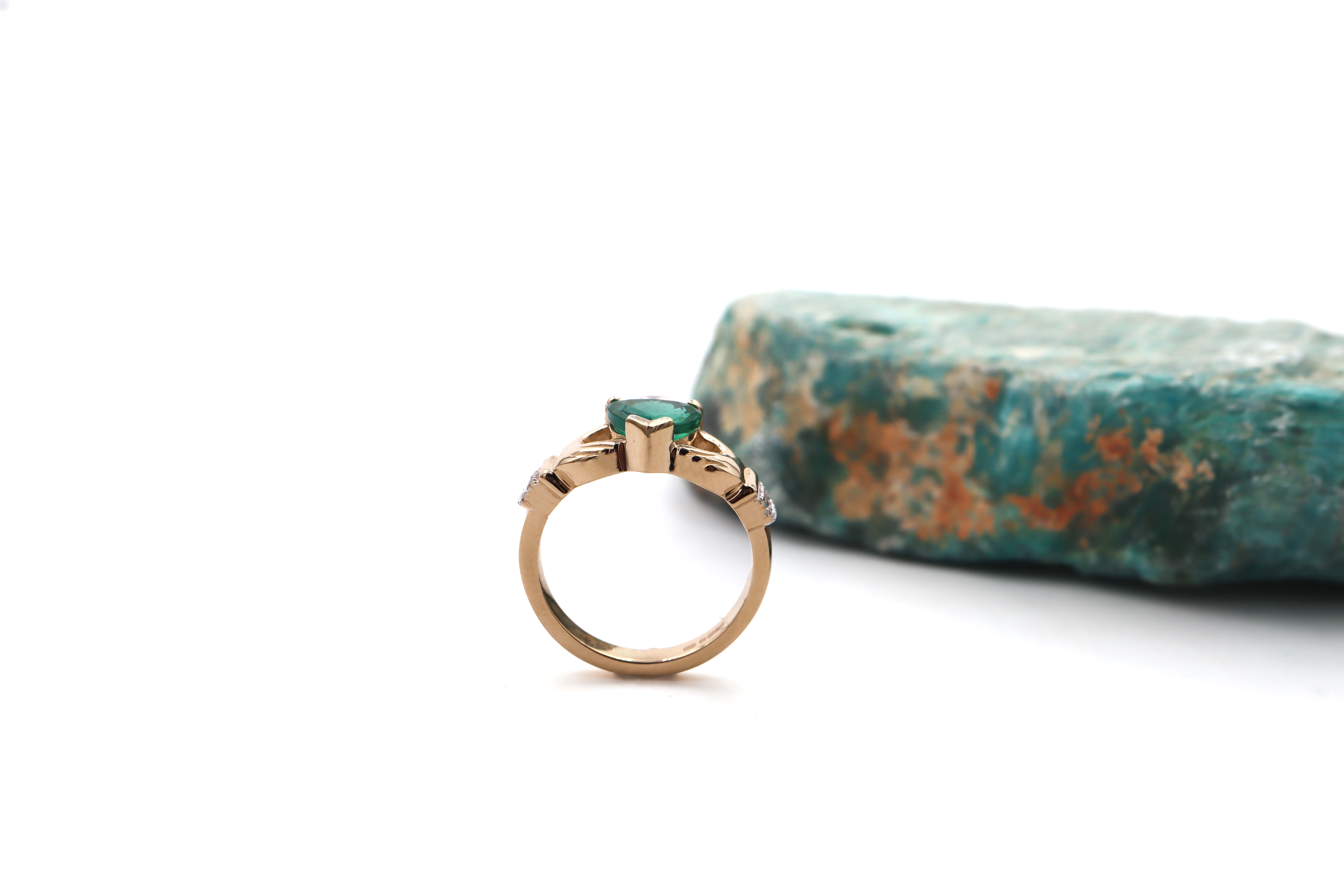 Striking Yellow Gold Claddagh 2.0mm Ring For Women. Side View.