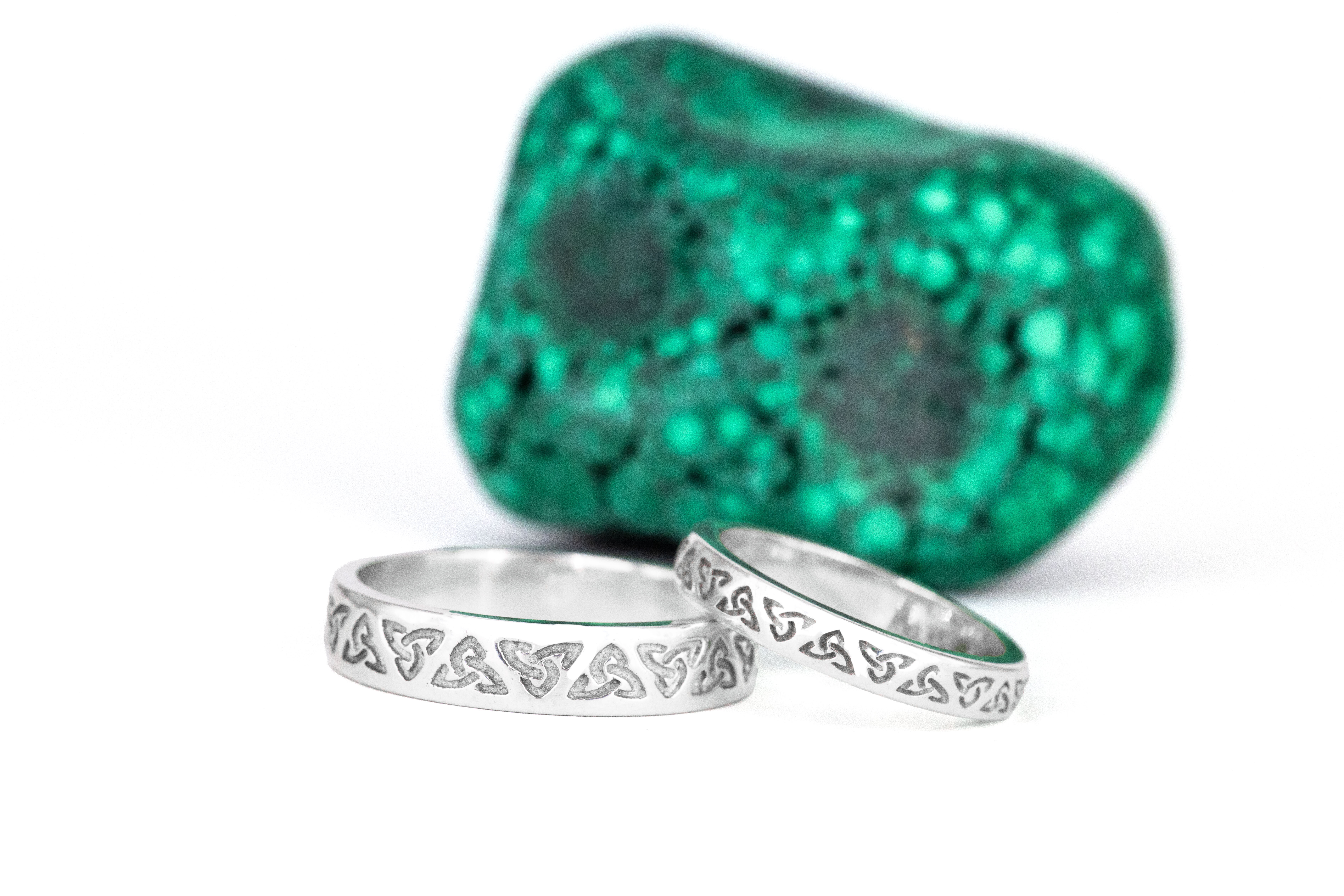 Irish Platinum Trinity Knot 3.5mm Ring For Men