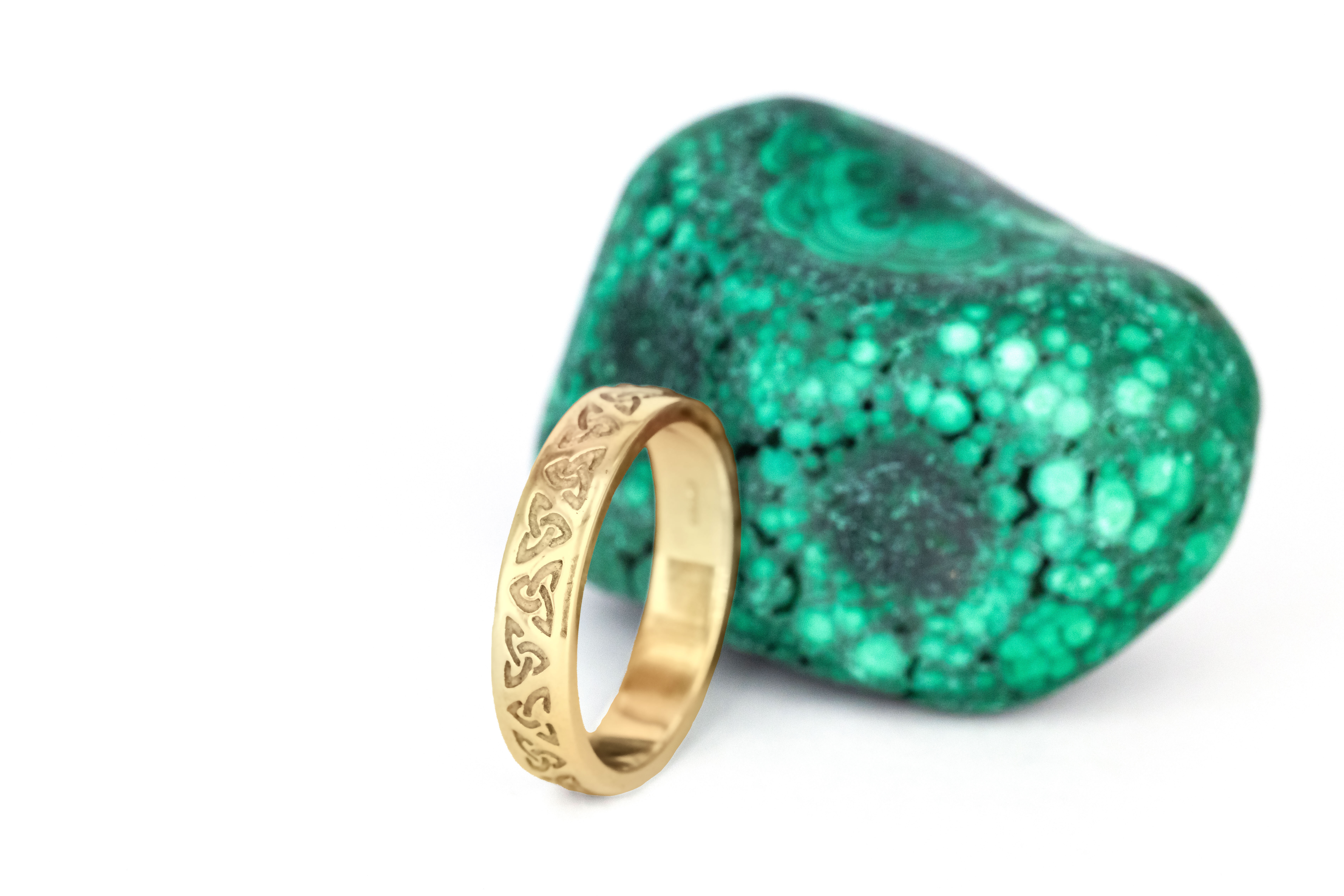 Mens Real Yellow Gold Trinity Knot 5.5mm Ring