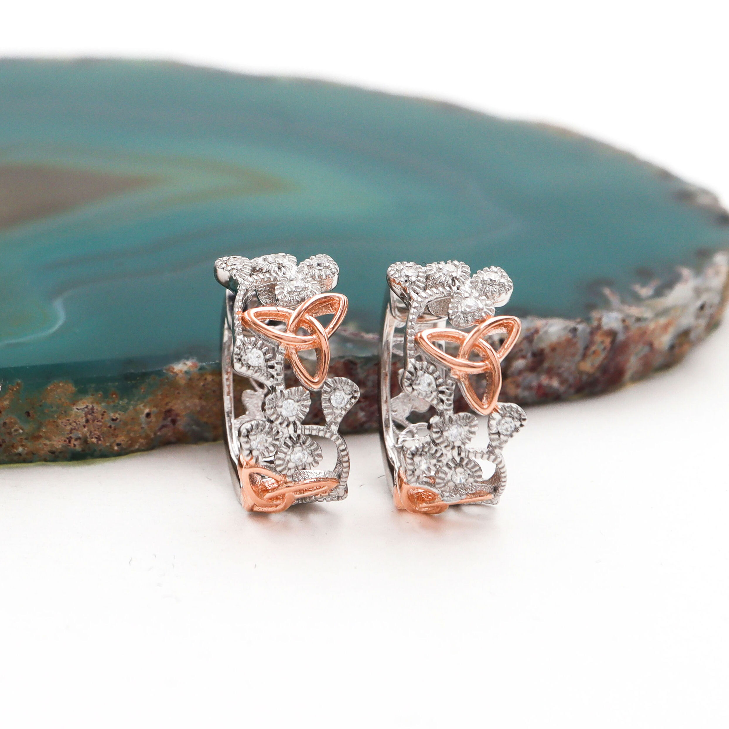 Real Sterling Silver Trinity Knot Earrings For Women