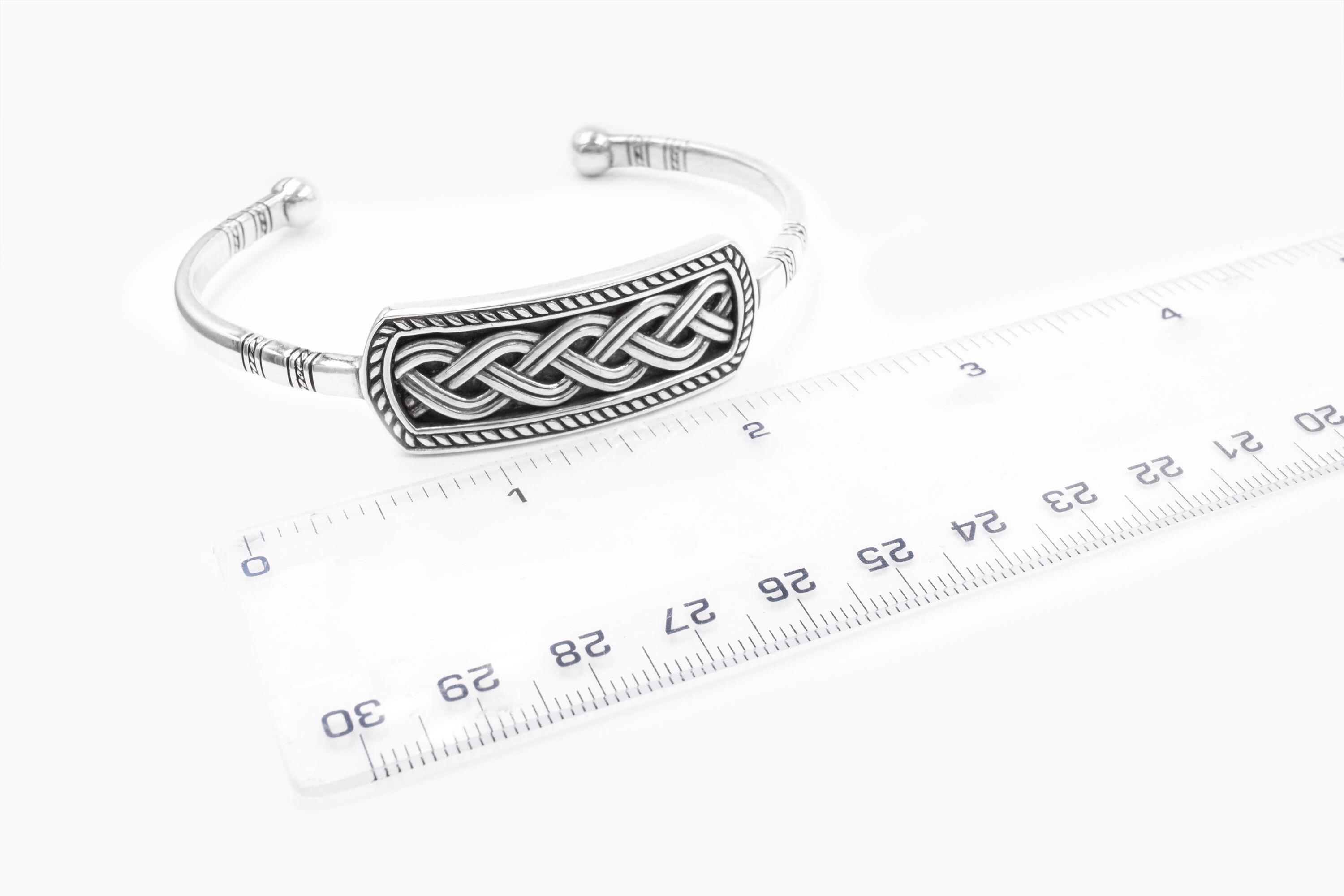 Irish Sterling Silver Celtic Knot Bracelet With a Oxidised Finish