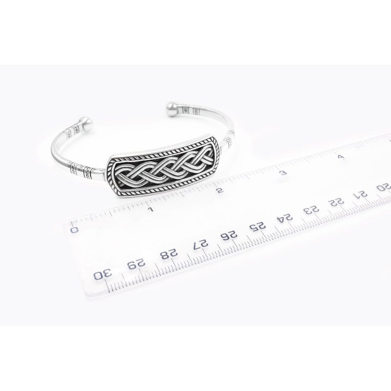 Irish Sterling Silver Celtic Knot Bracelet With a Oxidized Finish