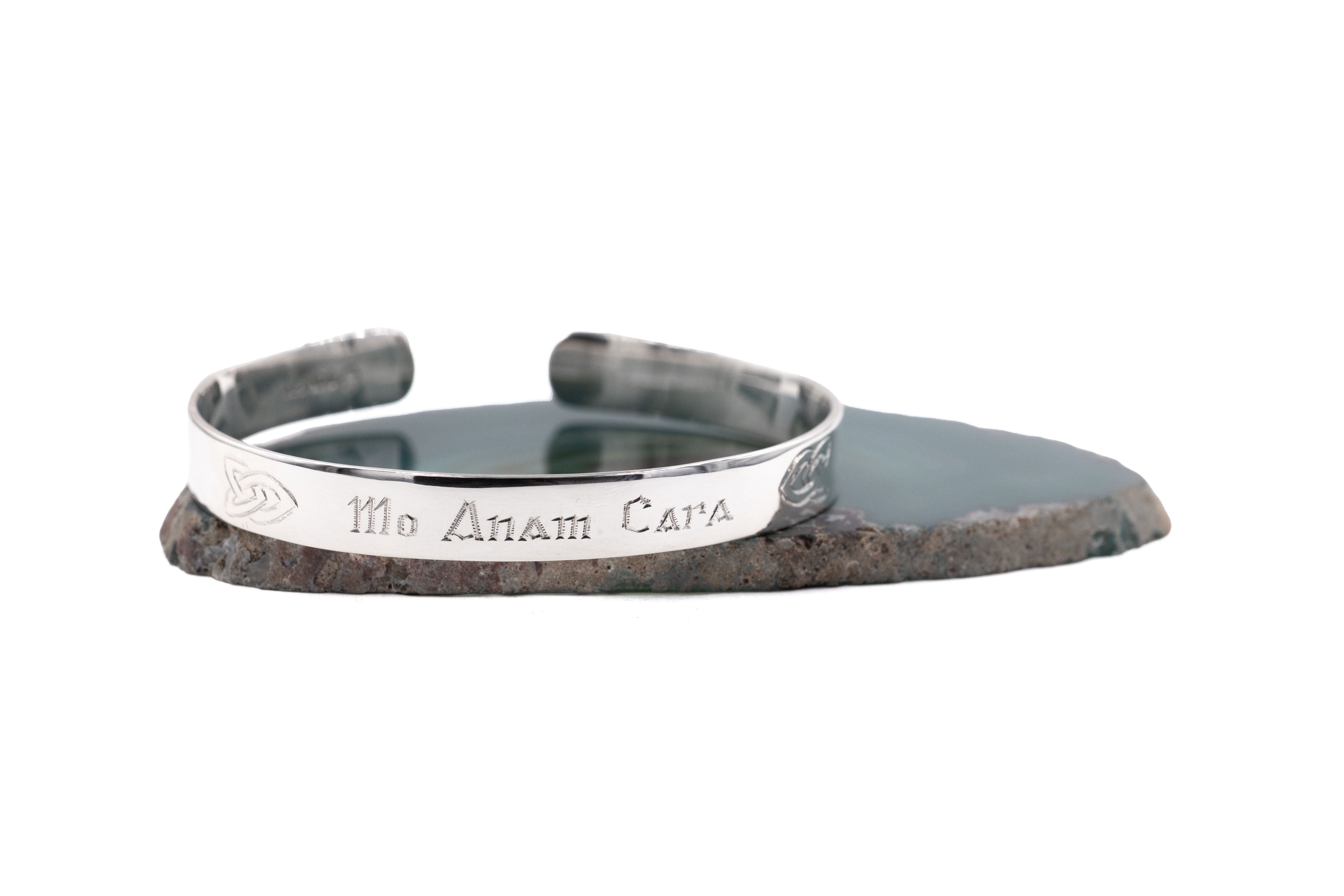 Real Sterling Silver Gaelic Engravable Bracelet With a Florentine Finish For Men