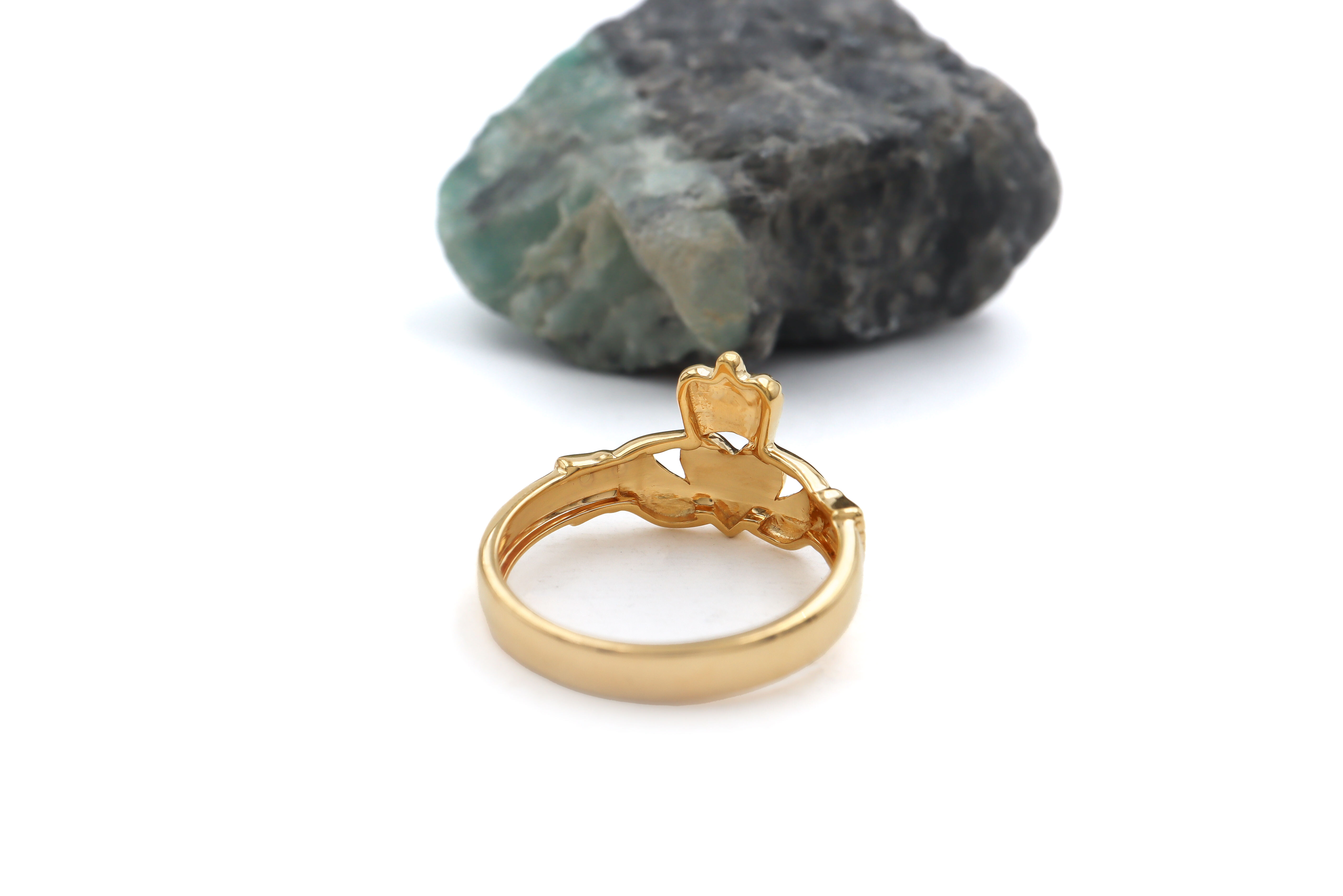 Gents Gold Vermeil Claddagh Ring Sku 25199 back