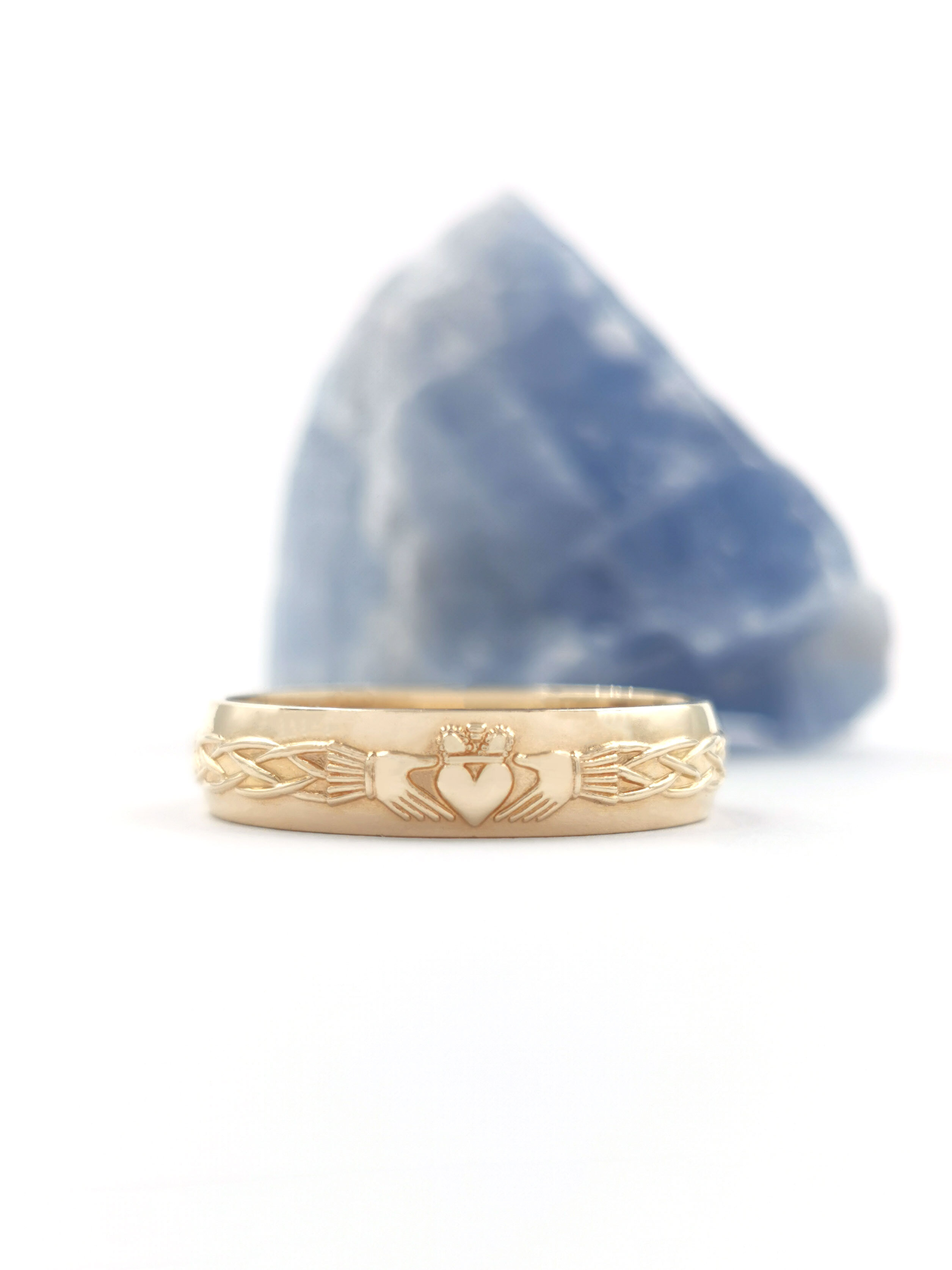 Polished Claddagh Gift Set in Real Yellow Gold