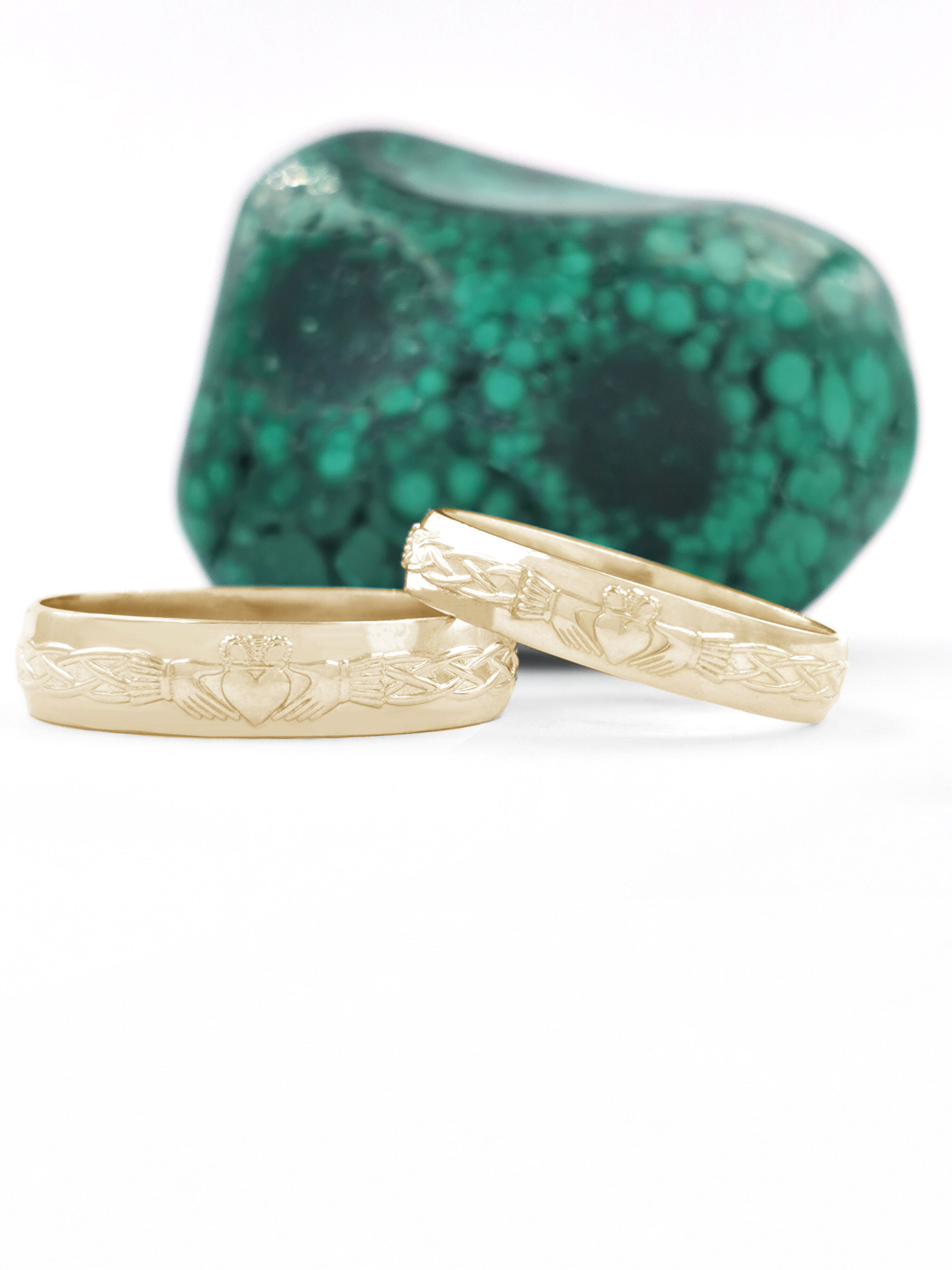 Mens Claddagh & Celtic Knot Ring in Real Yellow Gold