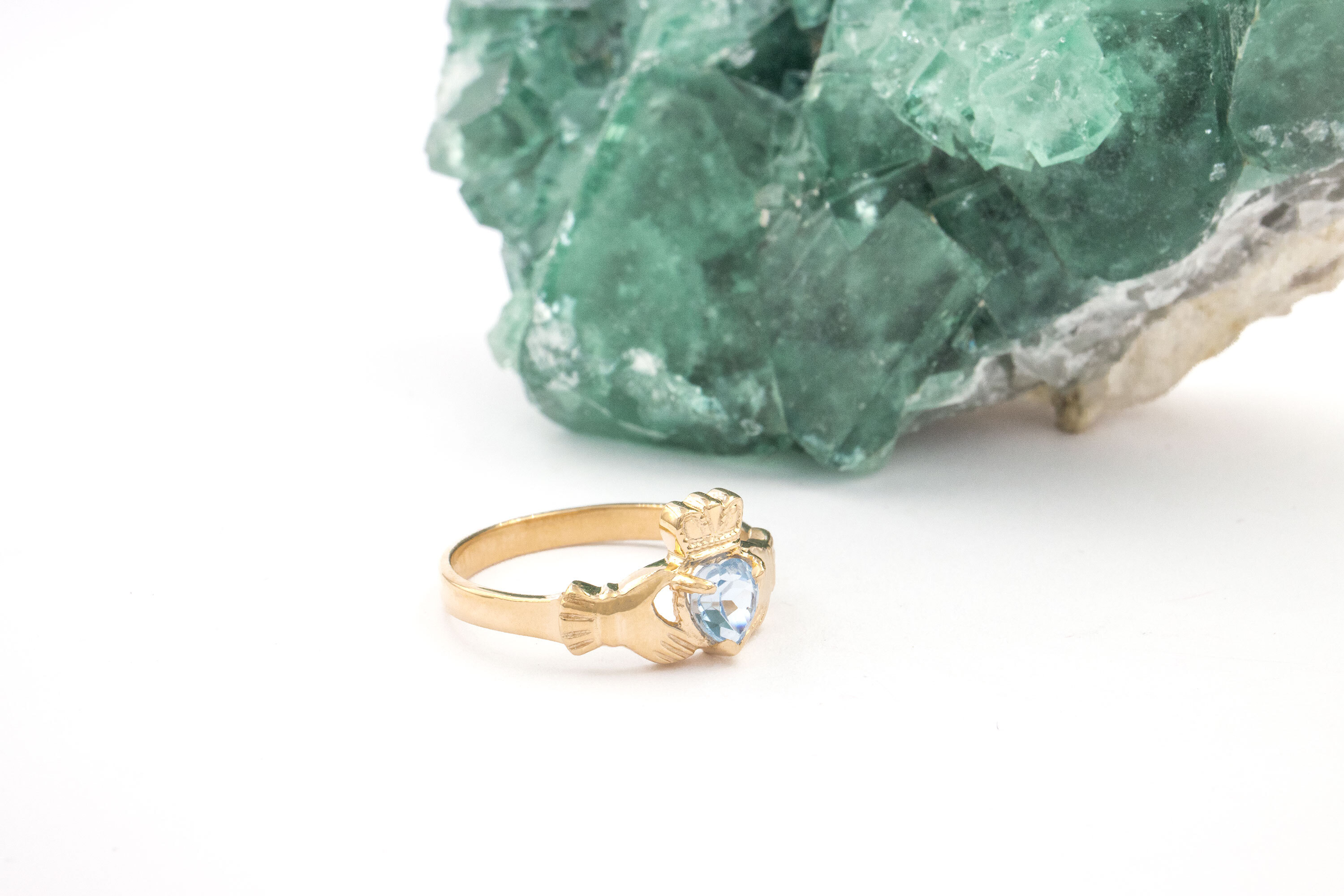 Womens 10K Yellow Gold December Birthstone Anniversary Ring