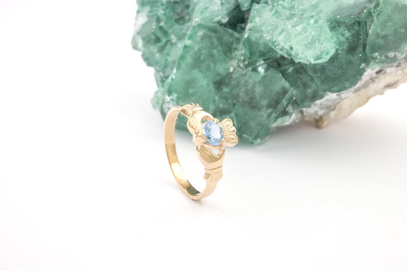Womens December Birthstone Ring in Real 10K Yellow Gold