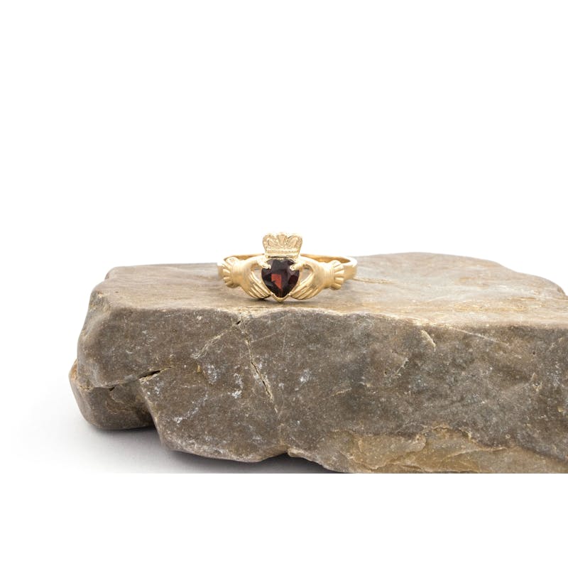 Womens January Birthstone Anniversary Ring in Real 10K Yellow Gold
