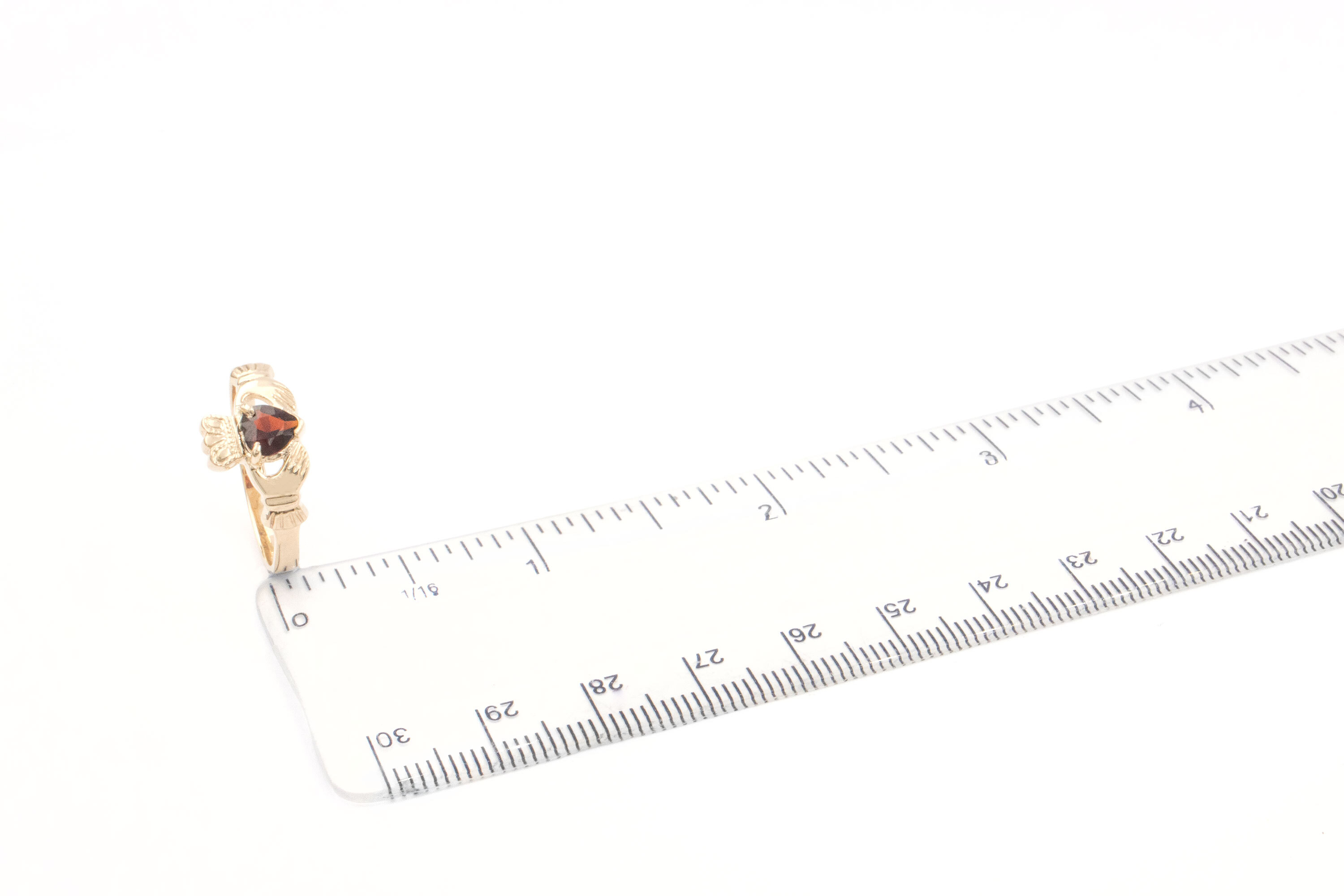 Womens Irish 10K Yellow Gold January Birthstone Anniversary Ring