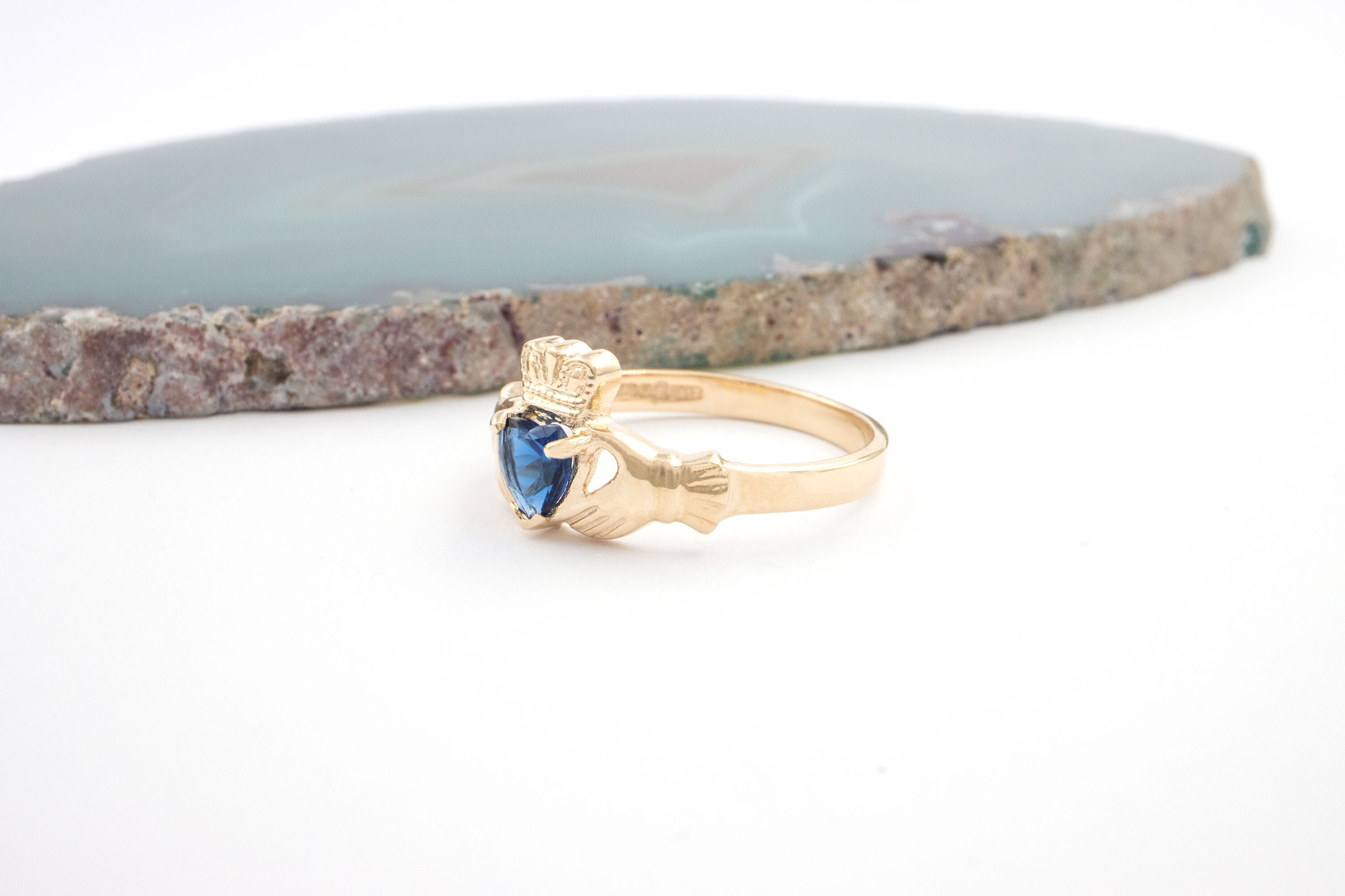 Genuine 10K Yellow Gold September Birthstone Anniversary Ring For Women