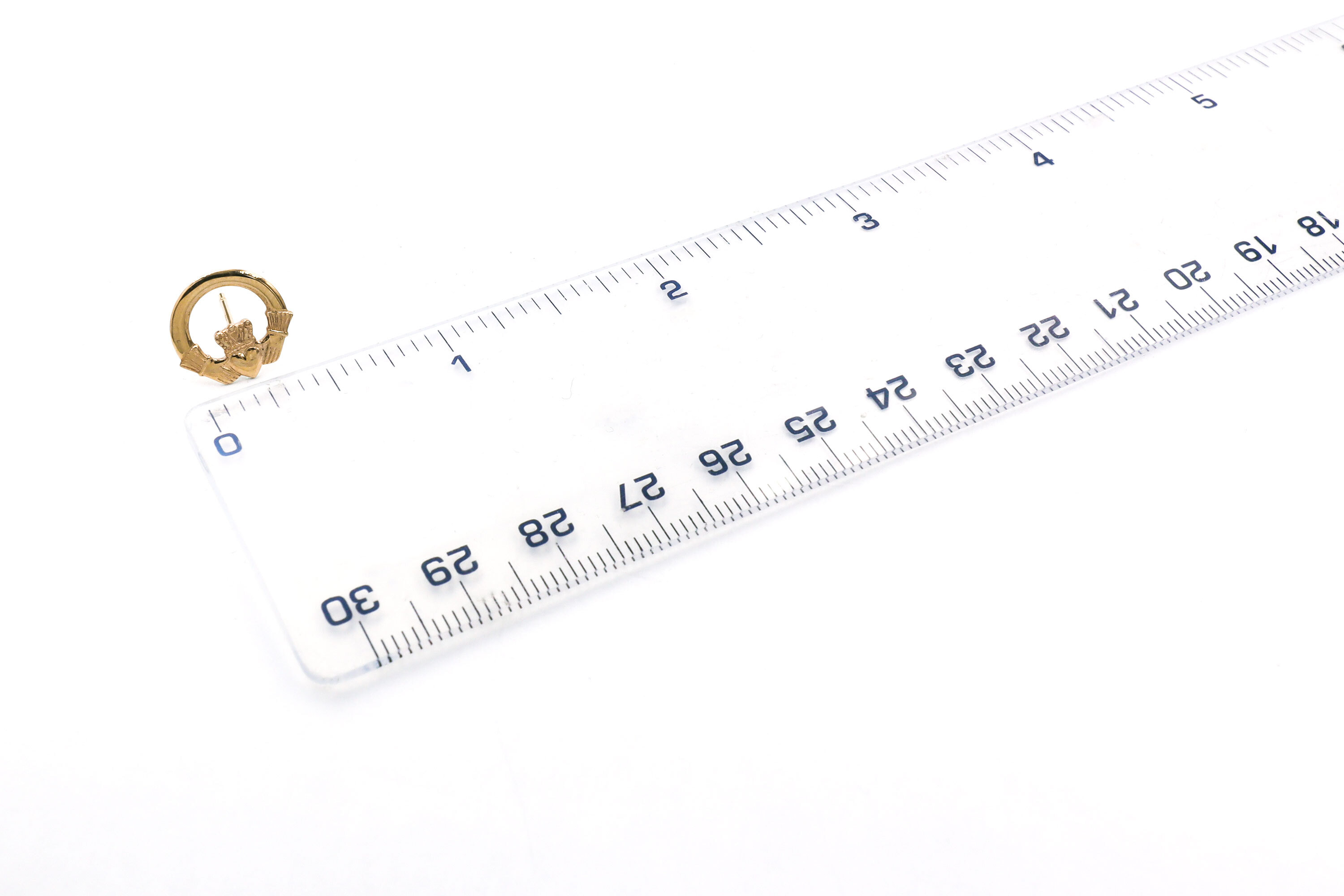 Irish 14K Yellow Gold Claddagh Earrings For Women