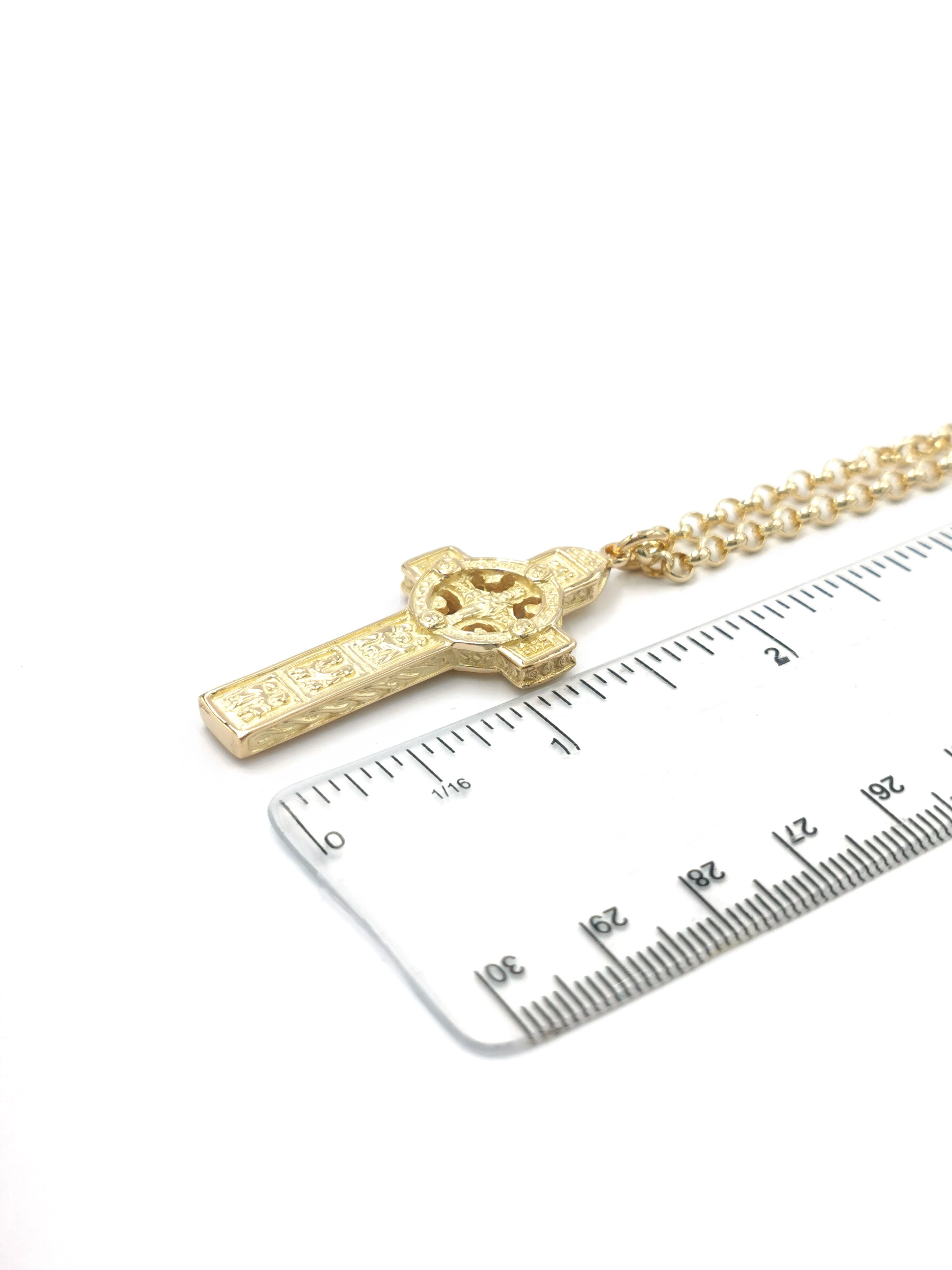 Irish Yellow Gold Celtic Cross Necklace