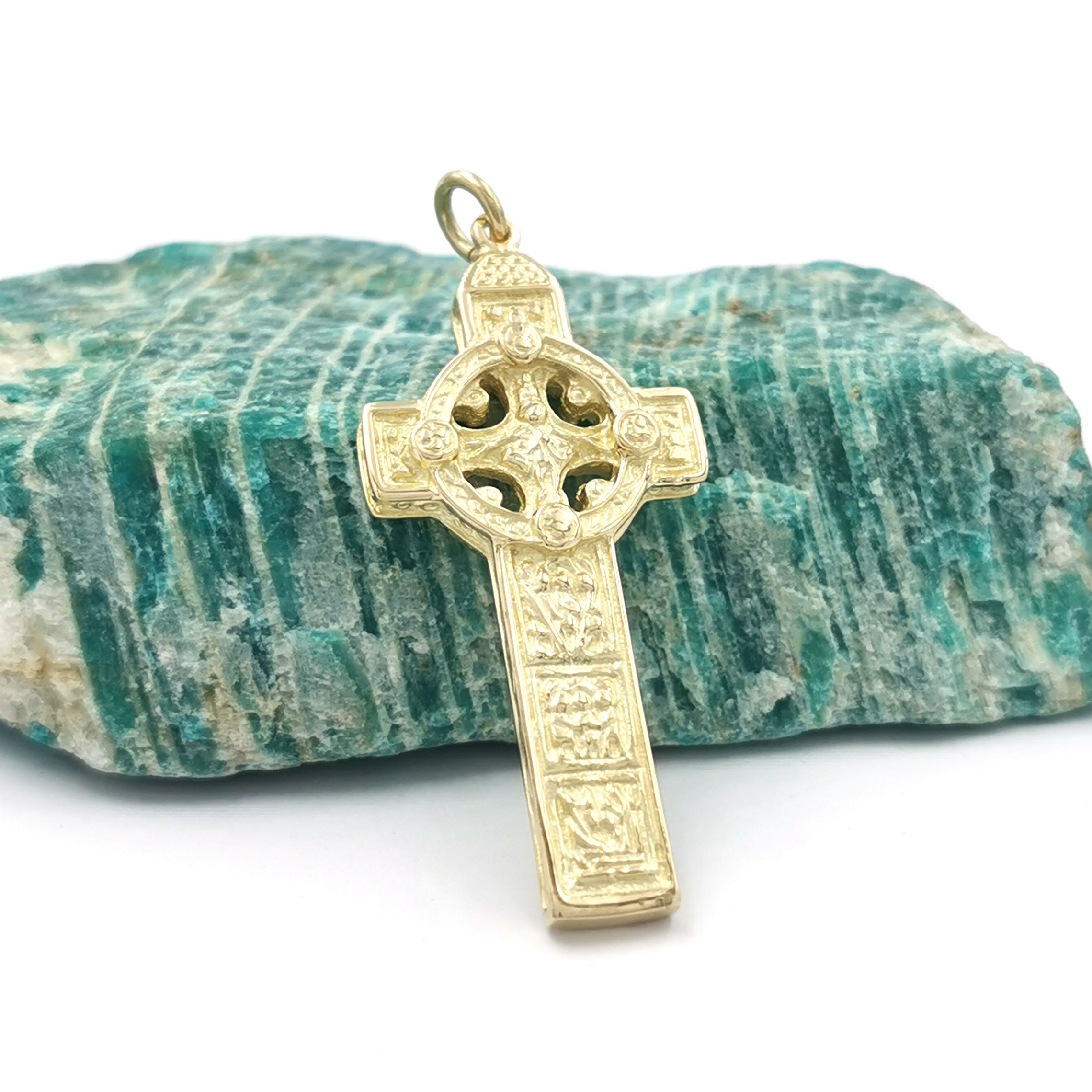 Gorgeous Yellow Gold Celtic Cross Necklace