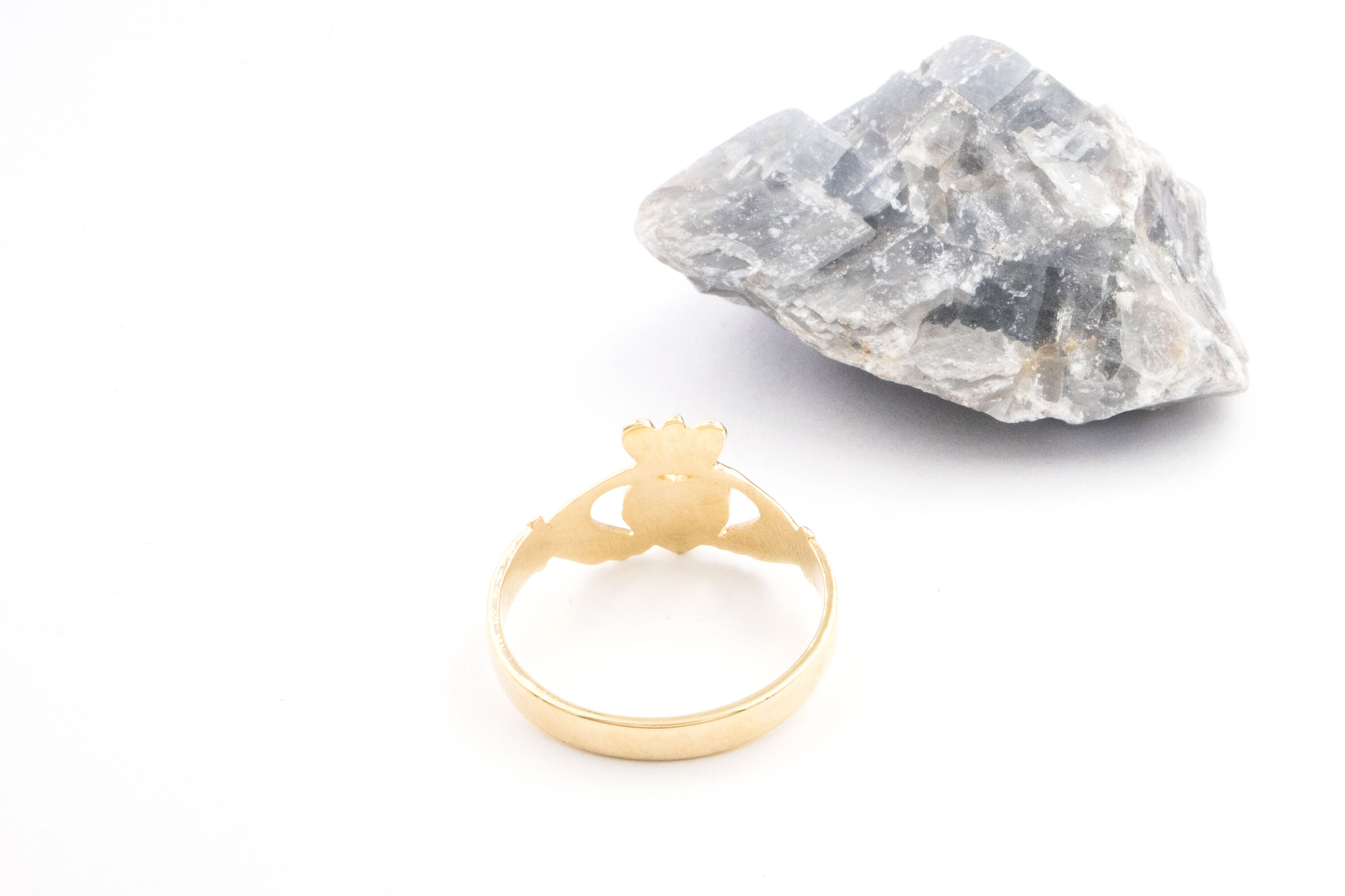 Womens Authentic 14K Yellow Gold Connemara Marble Ring