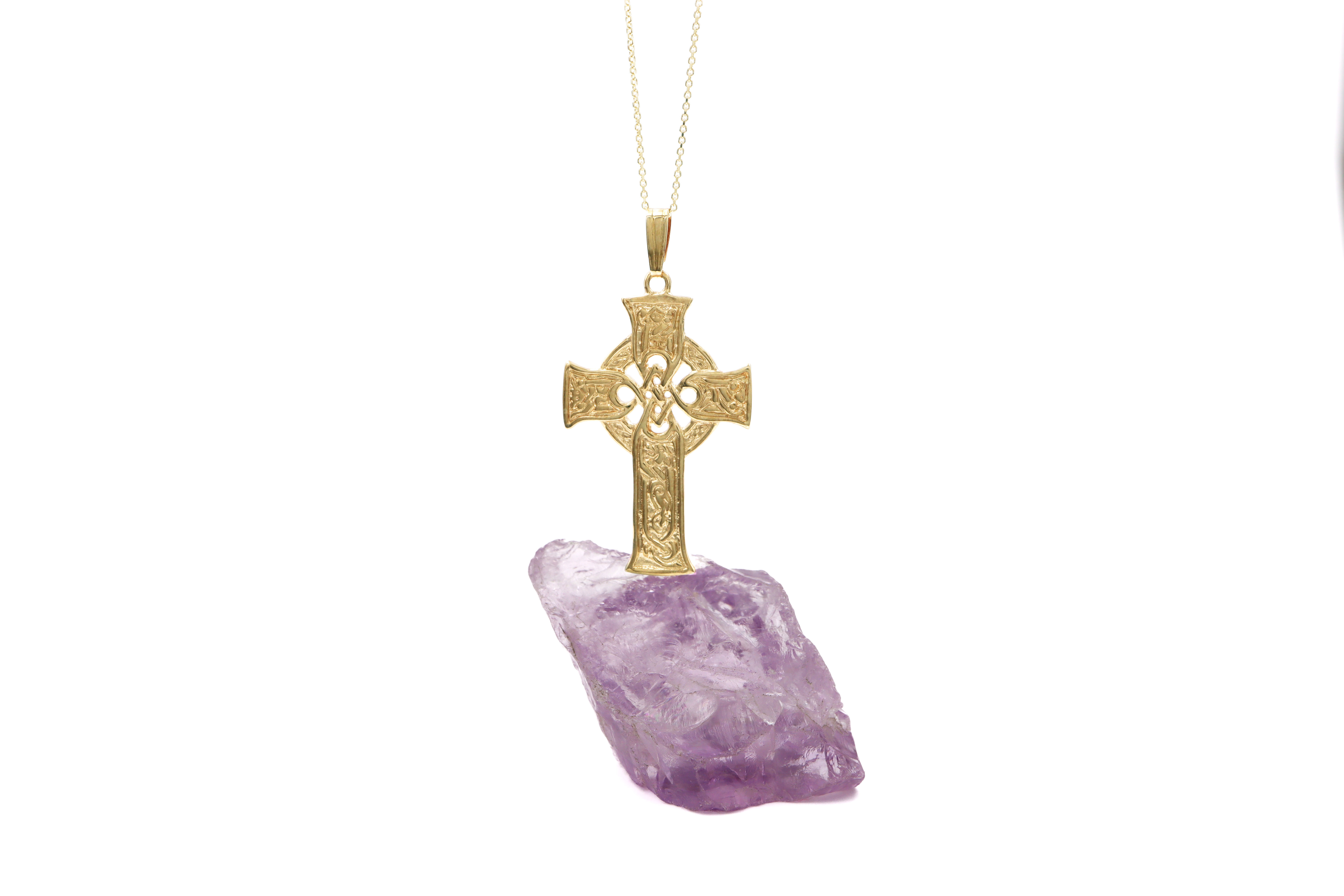 Celtic Cross Necklace in Real Yellow Gold