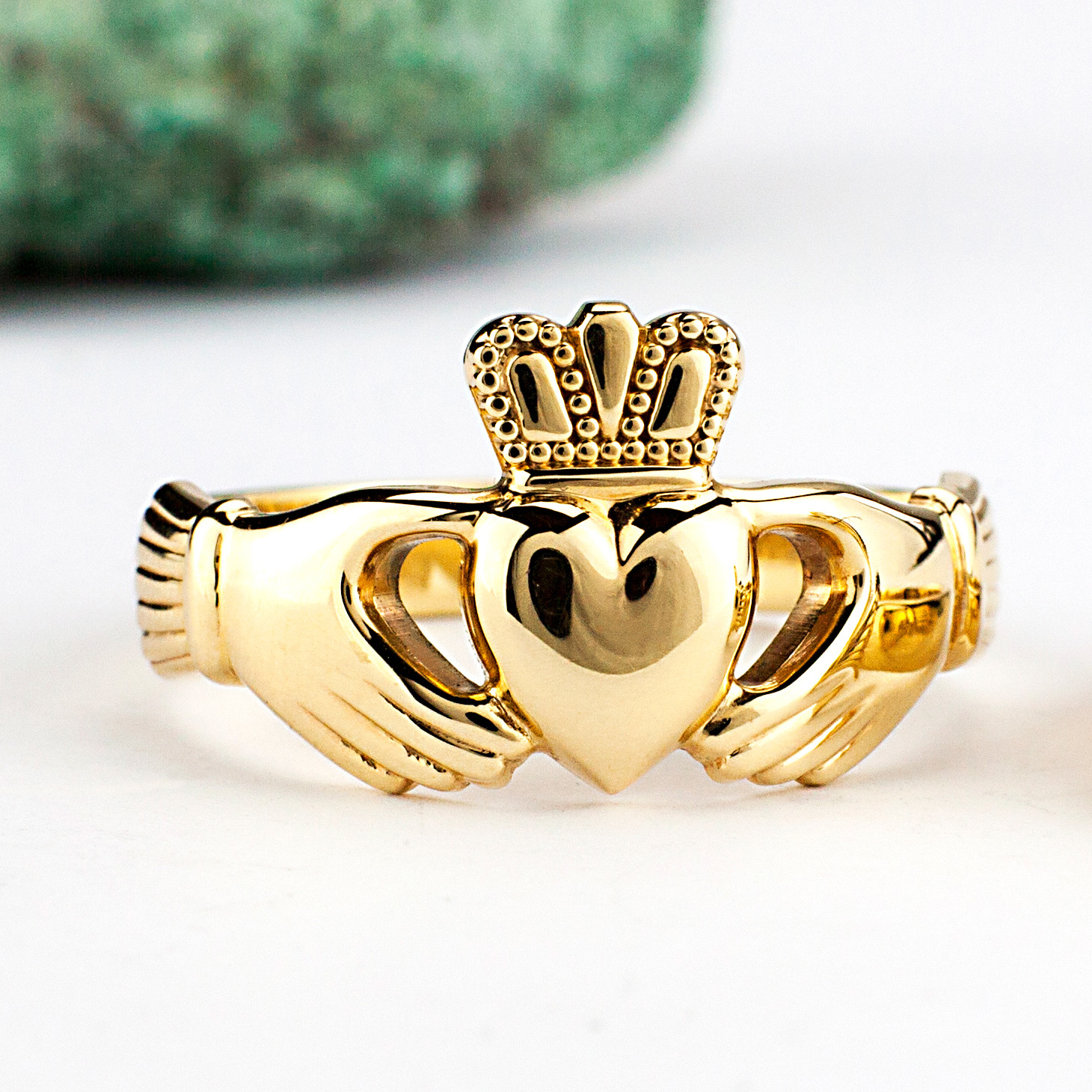 10K Gold and Rhodium Men's Claddagh Ring – Boulevard Diamonds