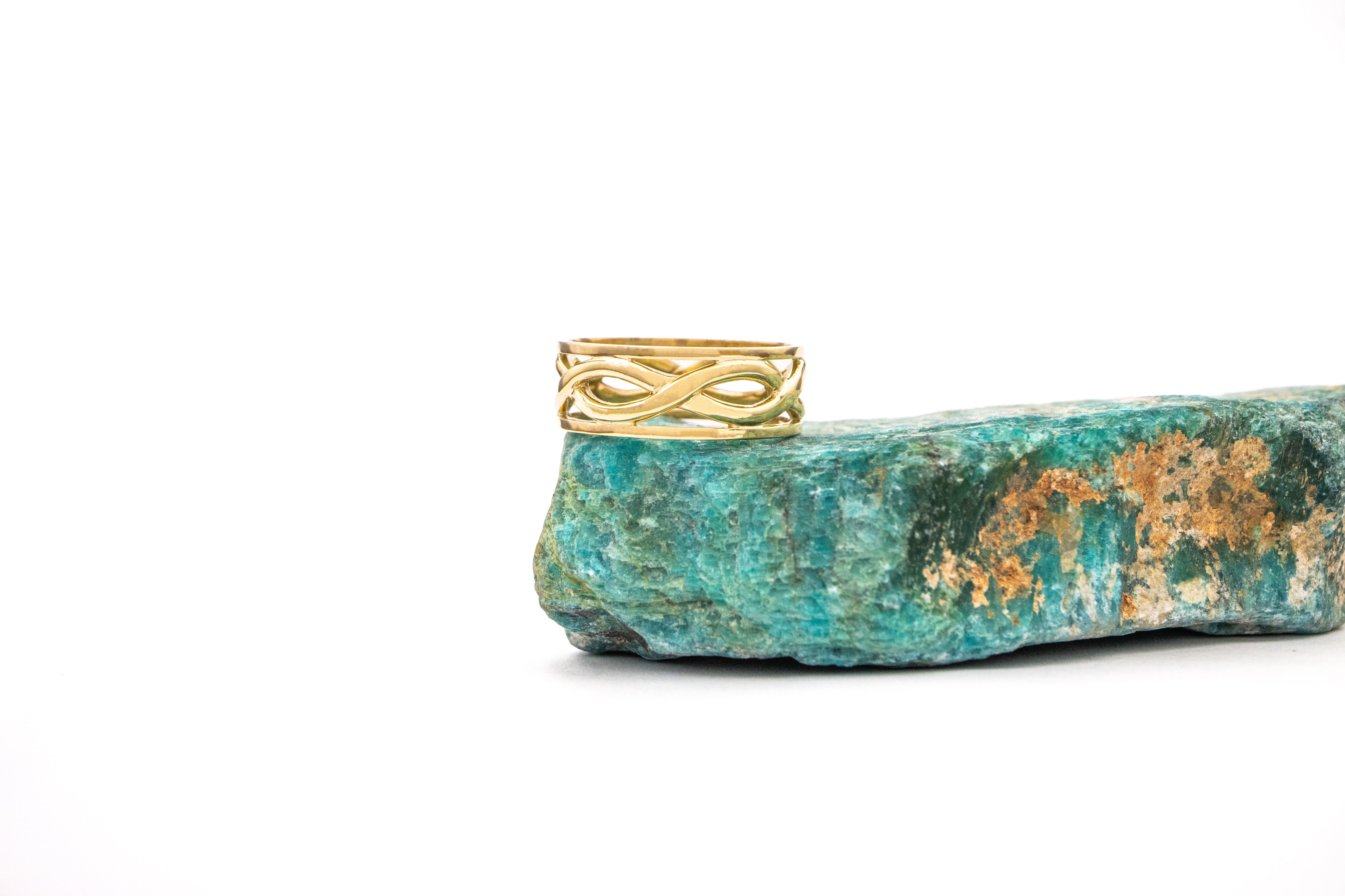 Genuine 10K Yellow Gold Celtic Knot 7.3mm Ring For Men