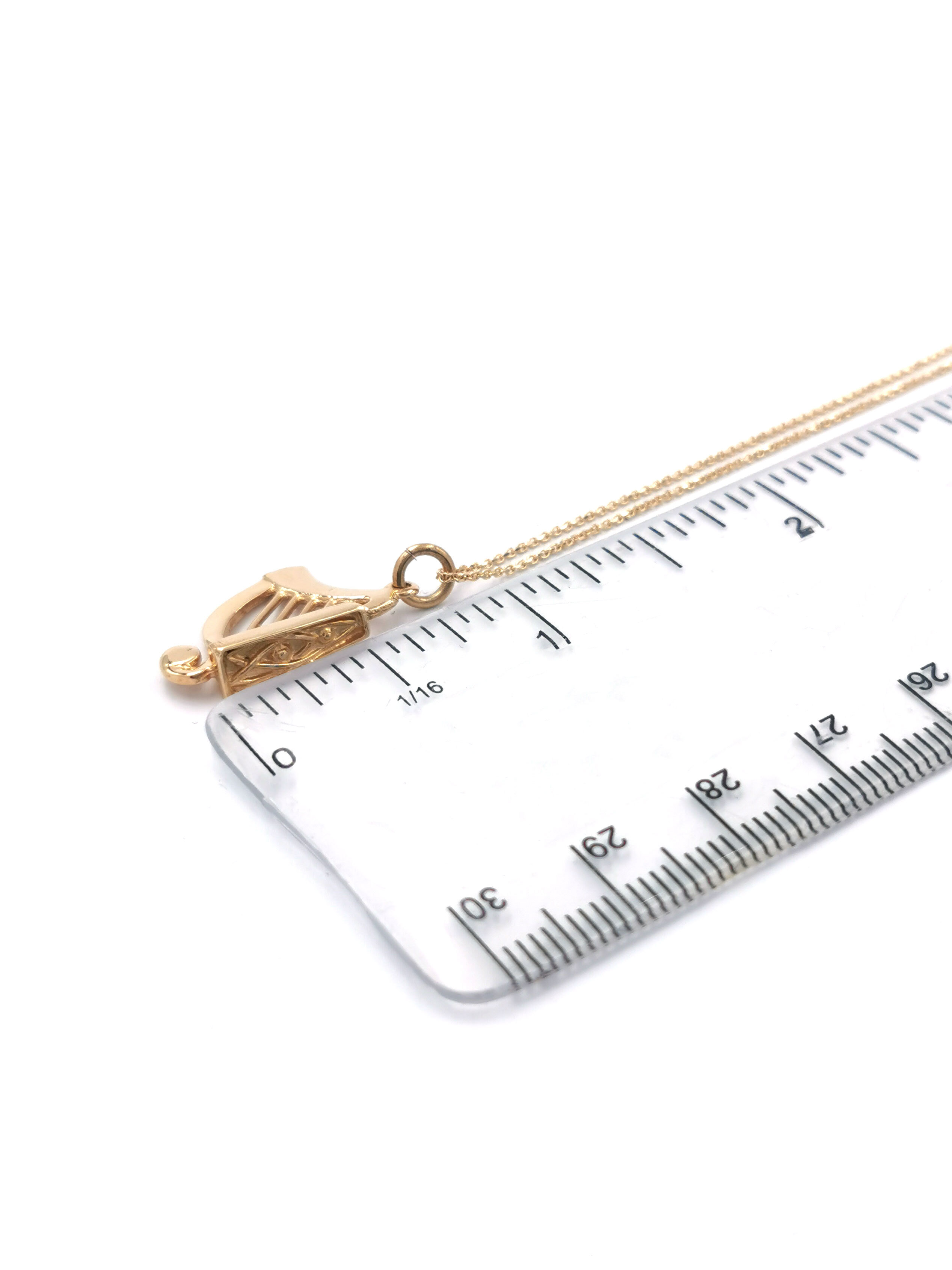 Womens Medium Sized Irish Harp Charm in Real 10K Yellow Gold