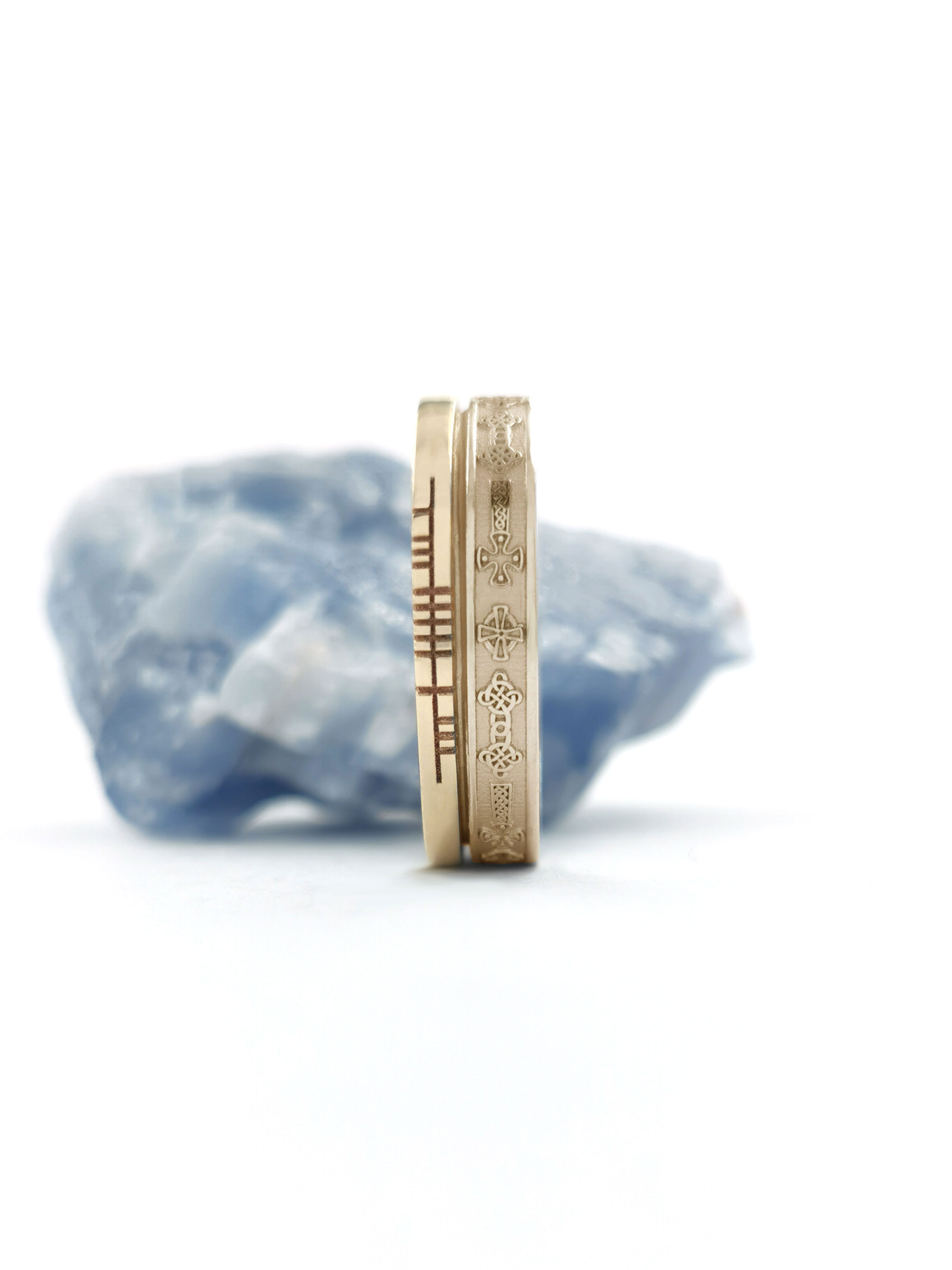 Florentine 10K Yellow Gold Celtic Cross & Ogham Ring