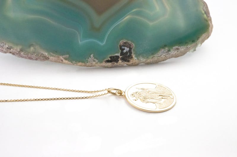 Striking Yellow Gold St Christopher Necklace