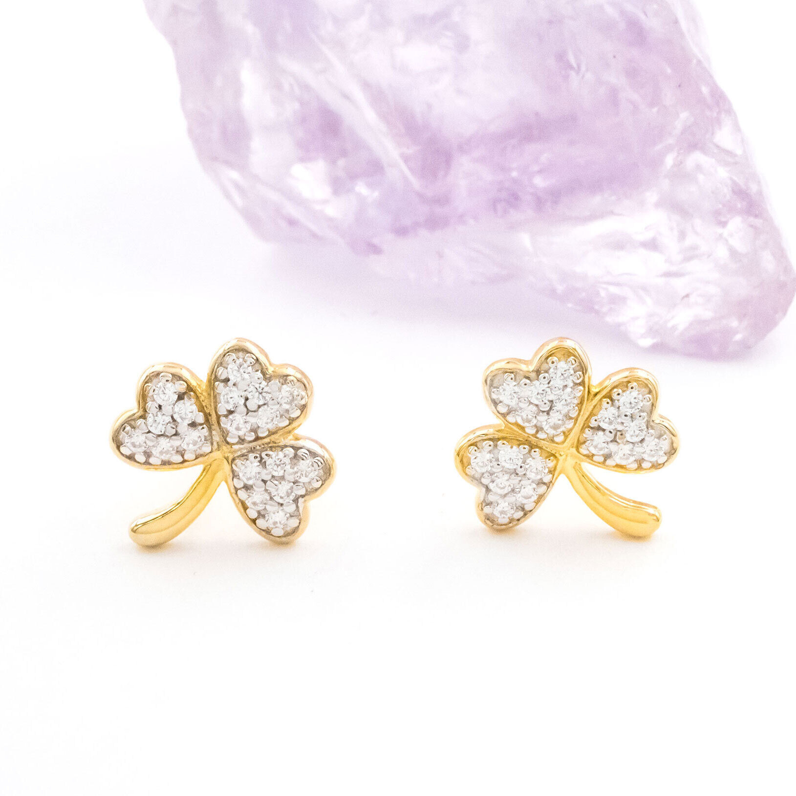 Attractive Gold Vermeil Shamrock Gift Set For Women