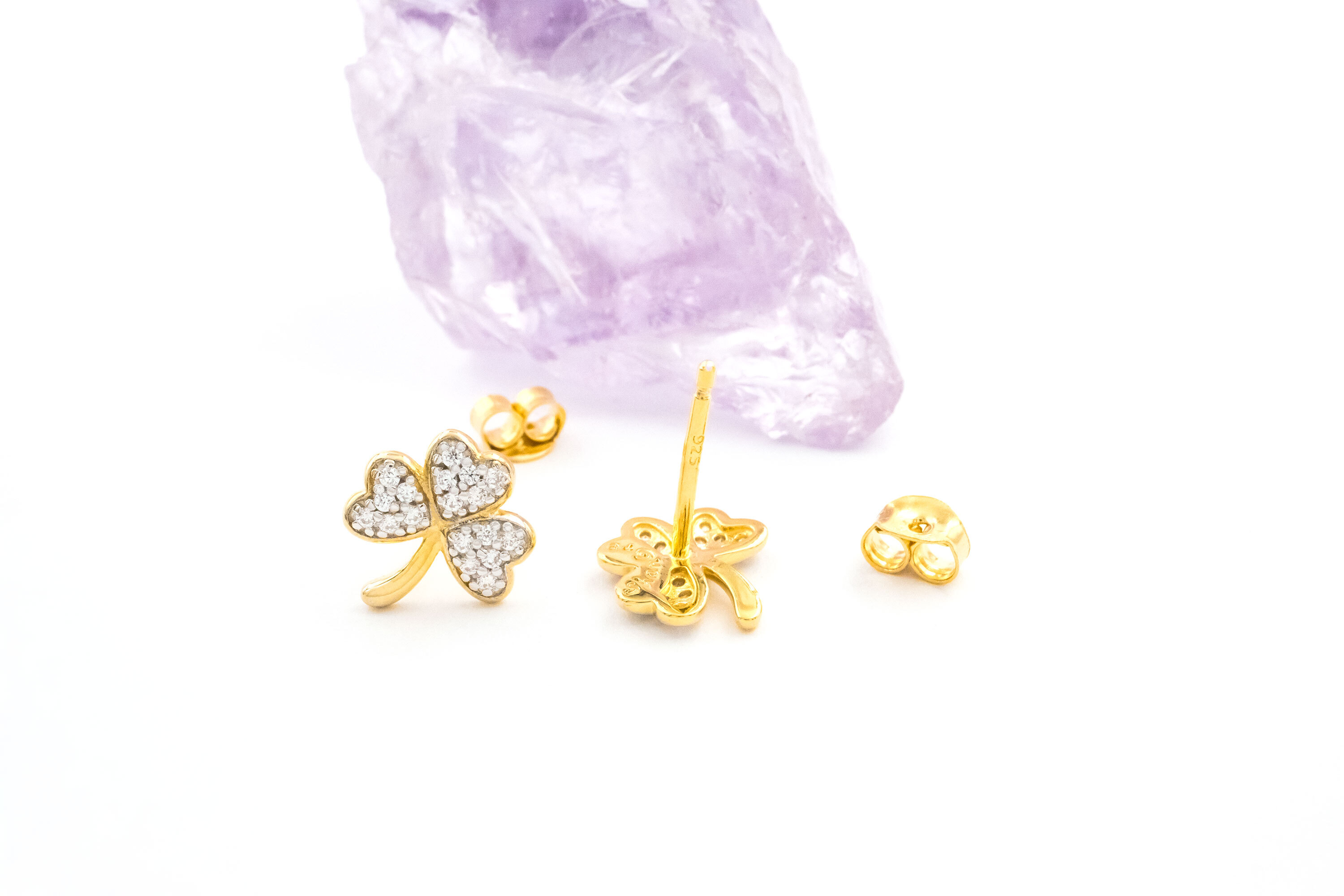 Womens Gold Vermeil Shamrock Gift Set