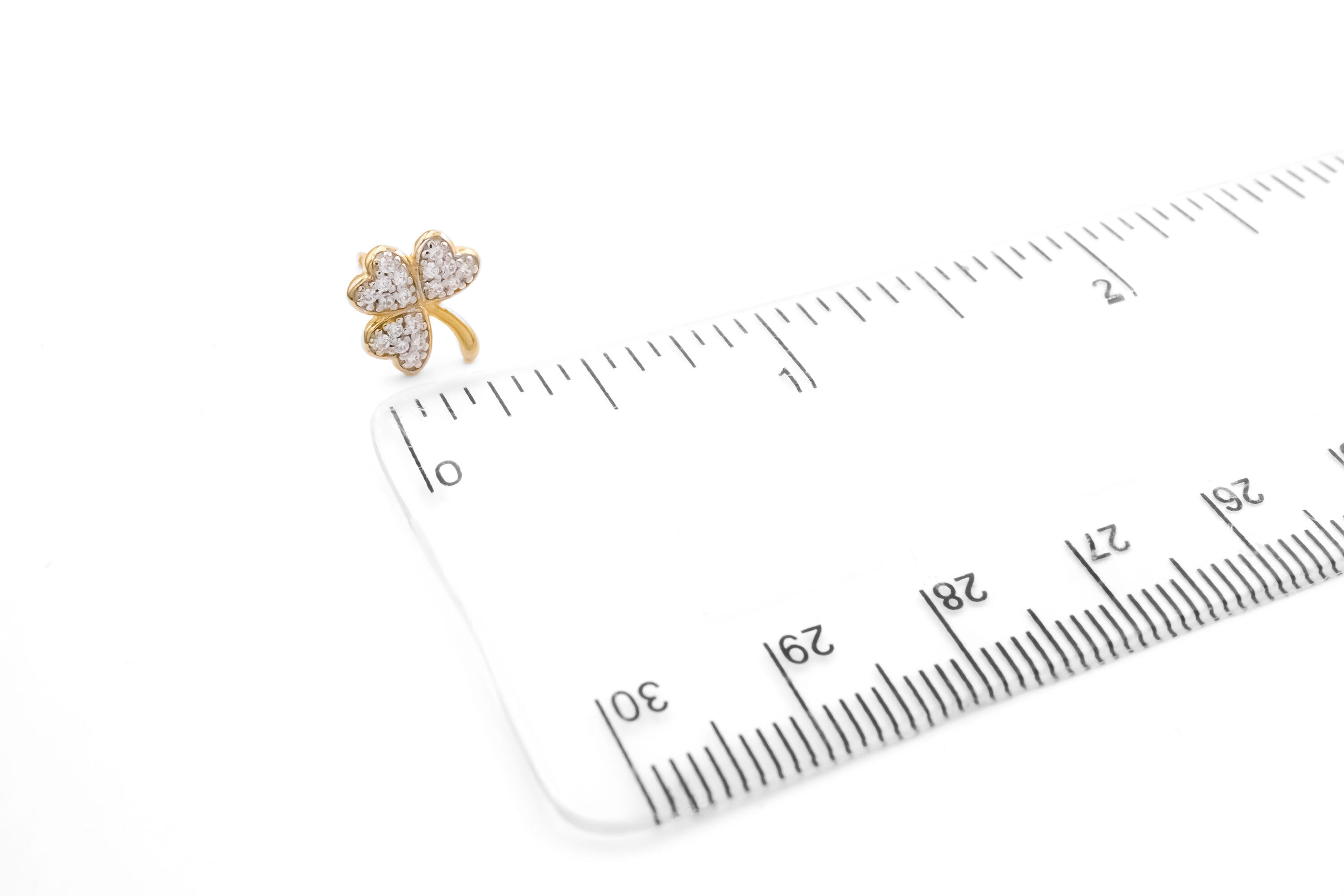 Womens 14K Gold Vermeil Shamrock Gift Set. Picture For Scale.