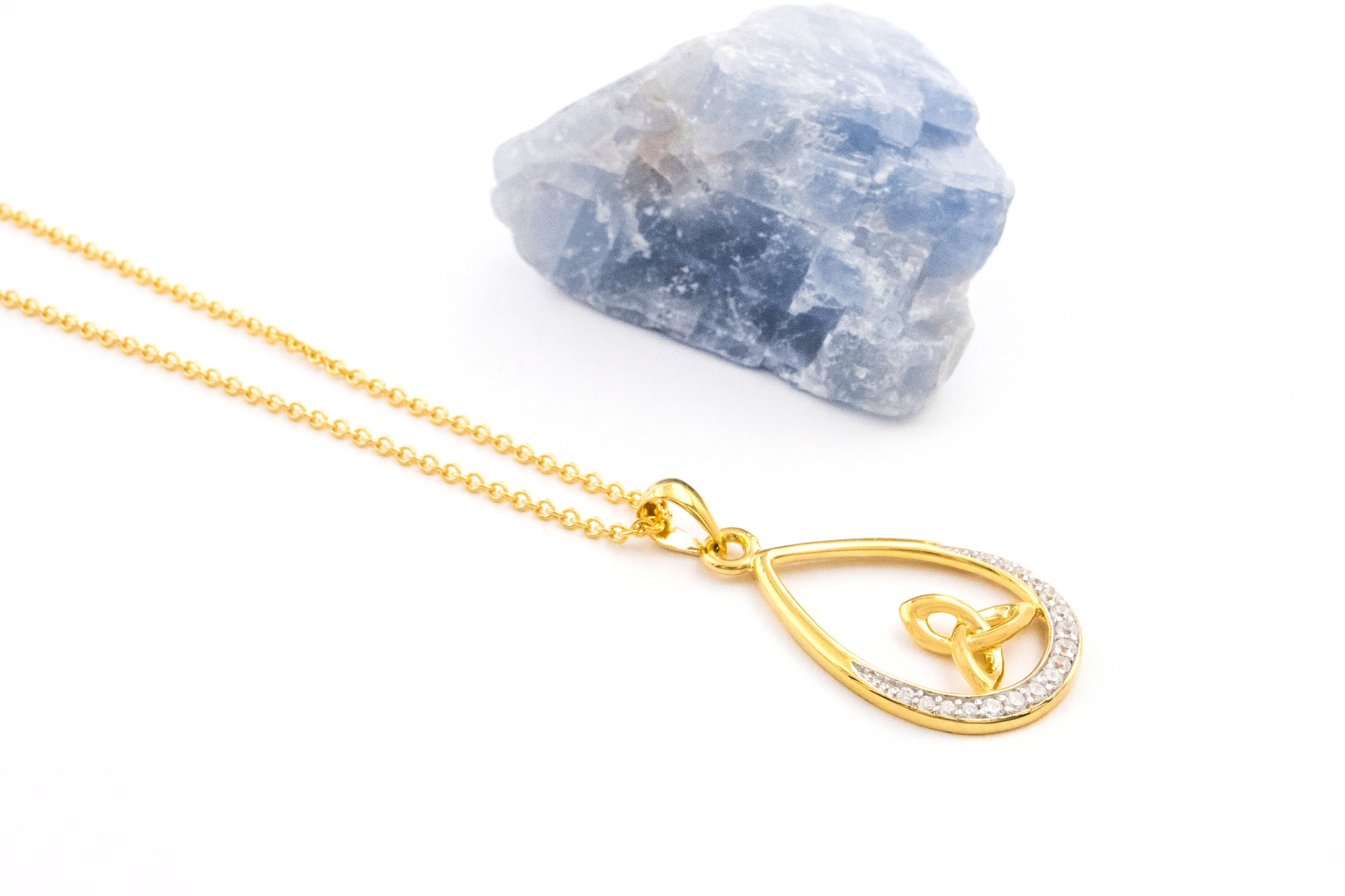 Genuine 14K Gold Vermeil Trinity Knot Necklace For Women