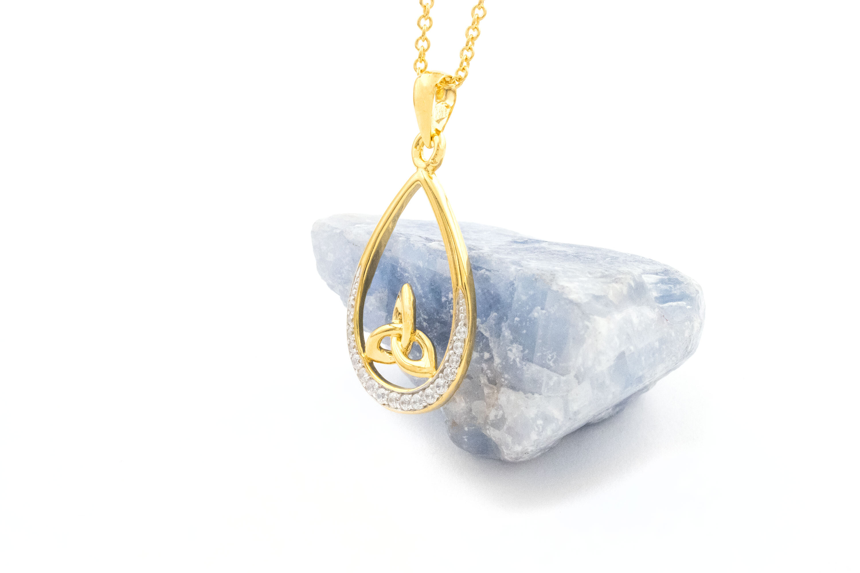Womens 14K Gold Vermeil Trinity Knot Necklace