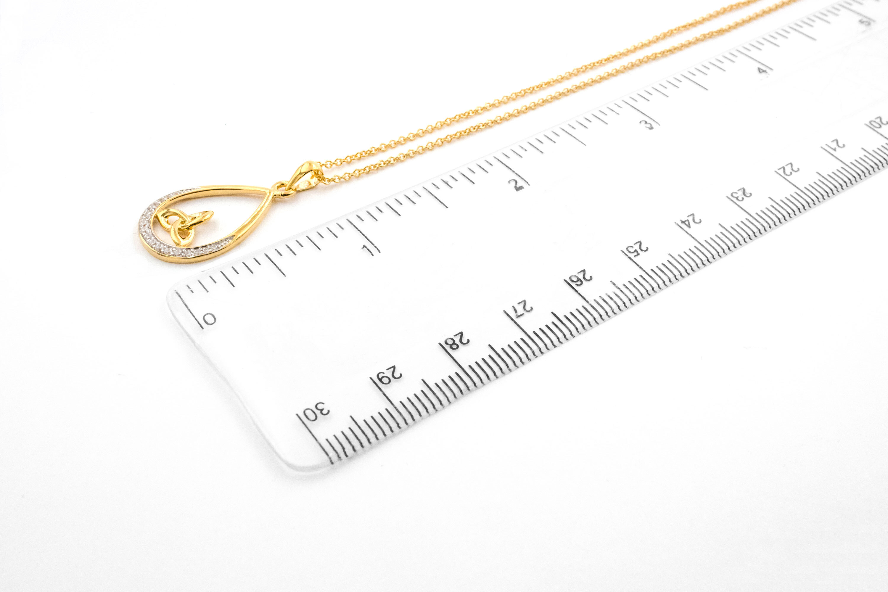 Gold Vermeil CZ Trinity Knot Pendant, From Ireland My Irish Jeweler