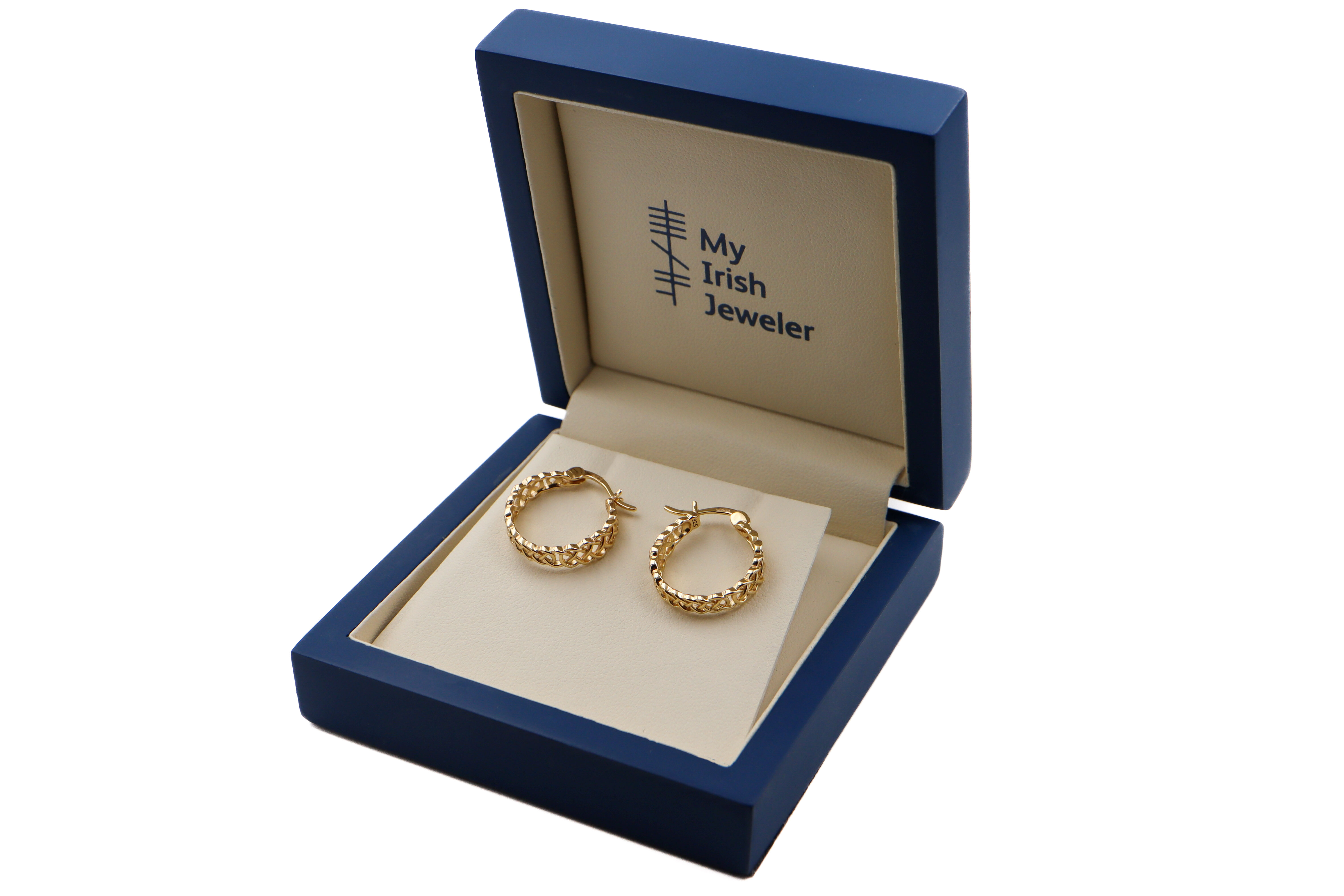 Womens Polished Celtic Knot Earrings in Real Gold Vermeil. In Luxury Packaging.