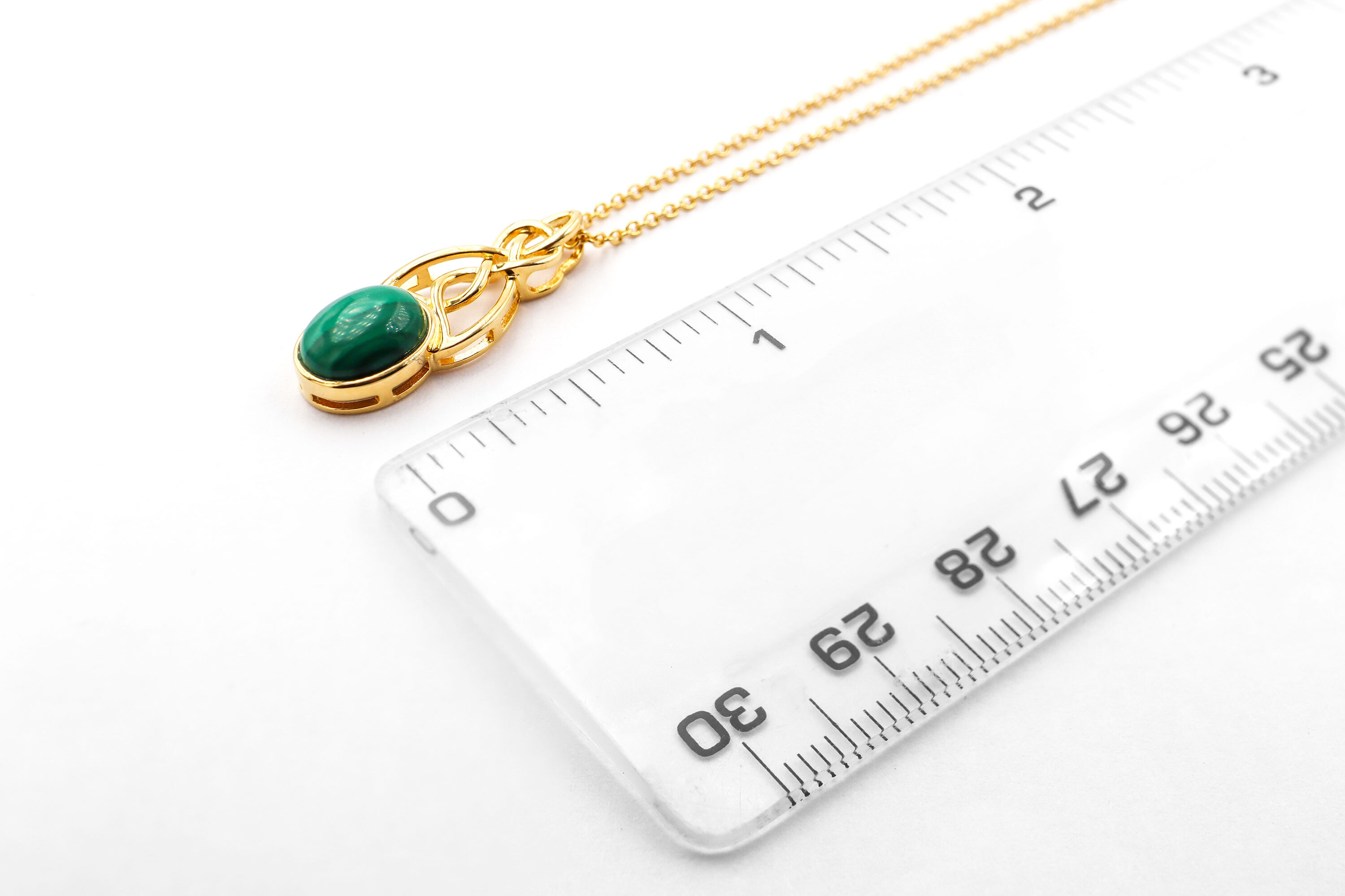 Striking Gold Vermeil Celtic Knot Gift Set For Women. Picture For Scale.