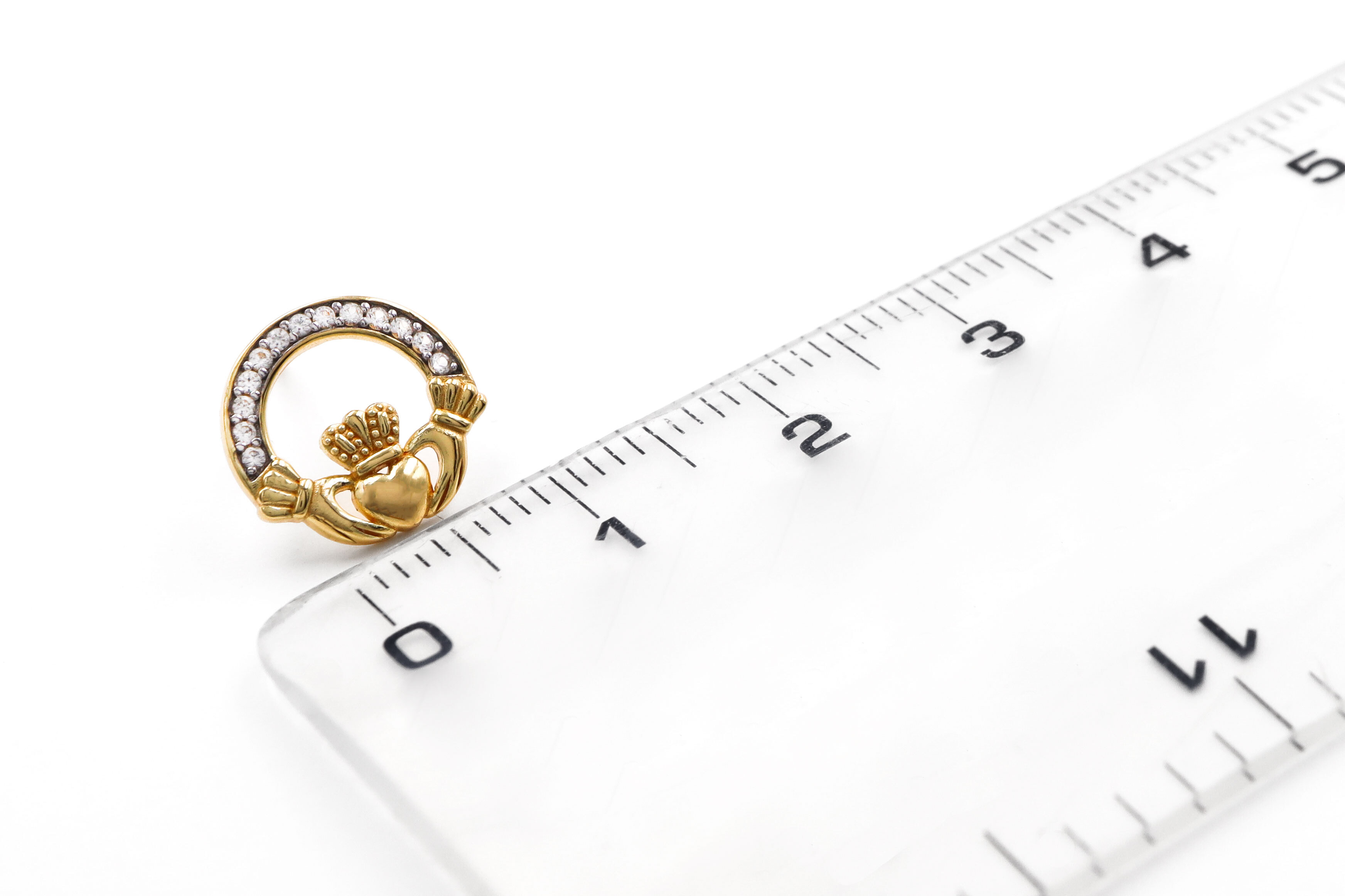 Gold Vermeil Claddagh Earrings Sku 25159 scale