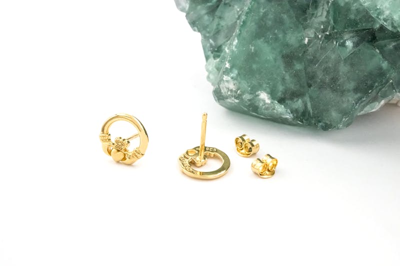 Real 14K Gold Vermeil Claddagh Gift Set For Women
