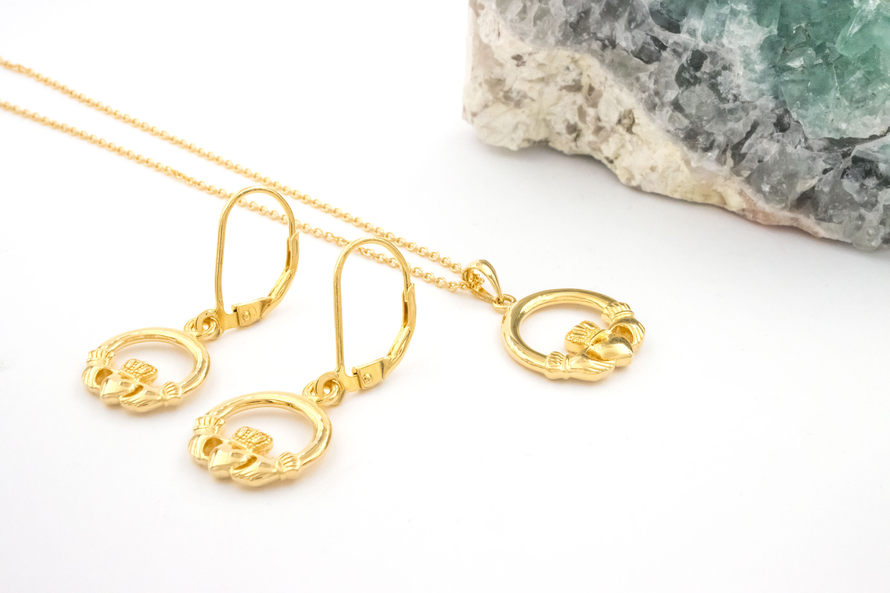 Claddagh - Pendant and Drop Earrings