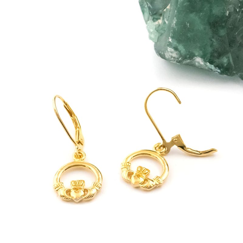 Gold claddagh earrings Clearance