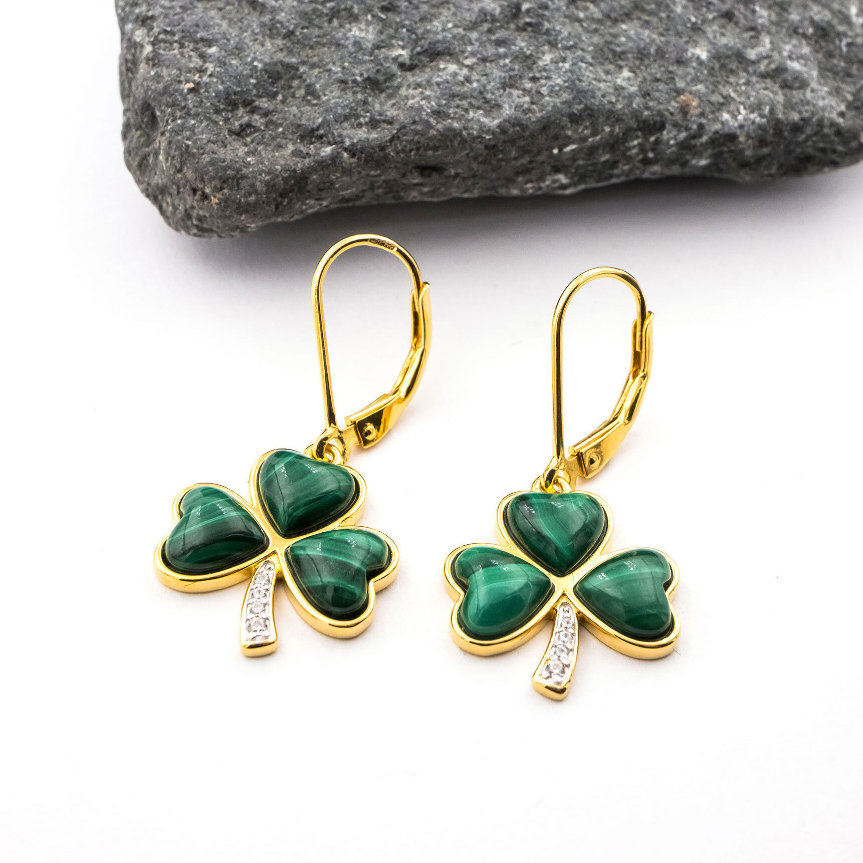 shamrock gold earrings