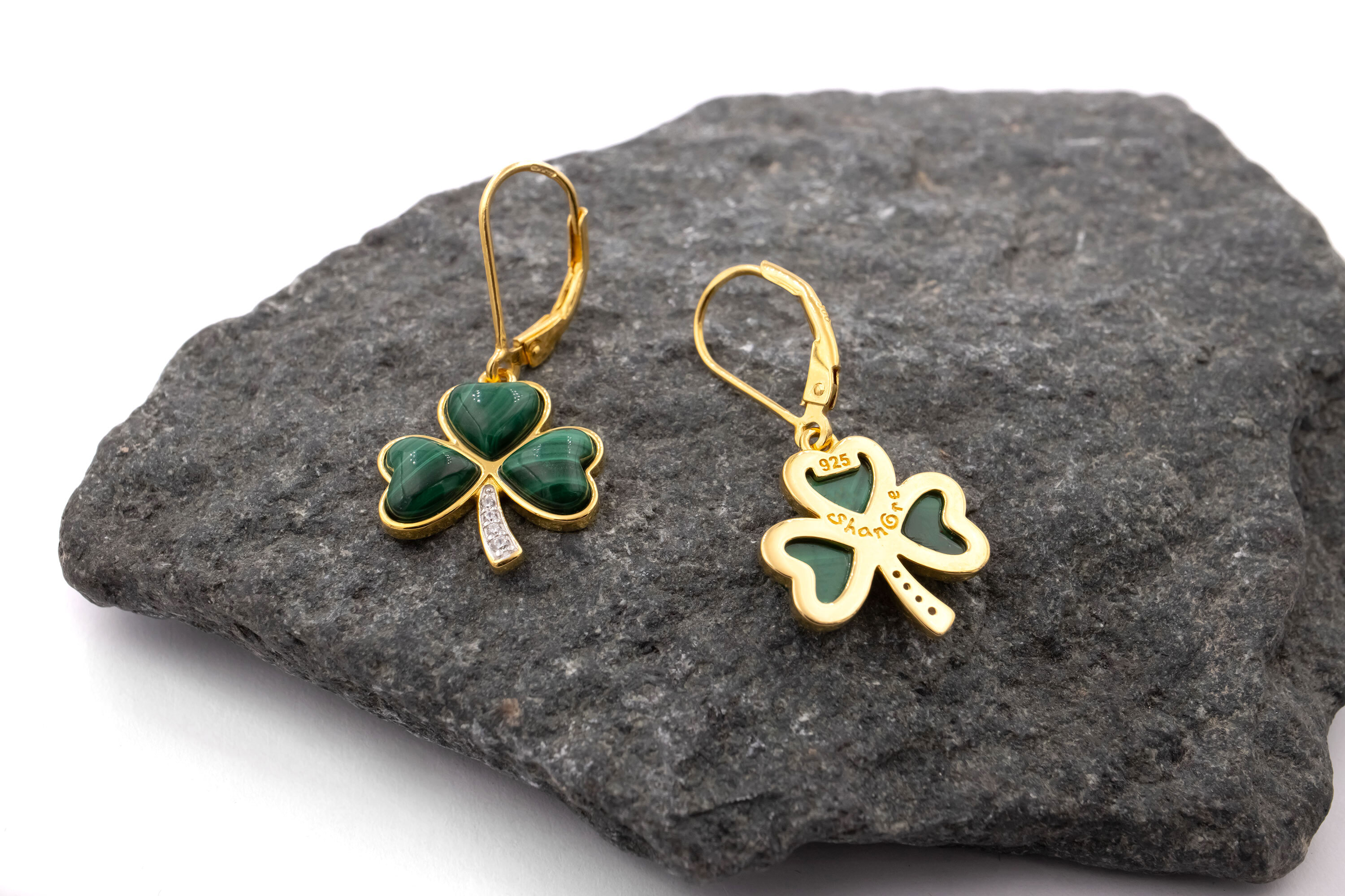 Womens Gold Vermeil Shamrock Gift Set