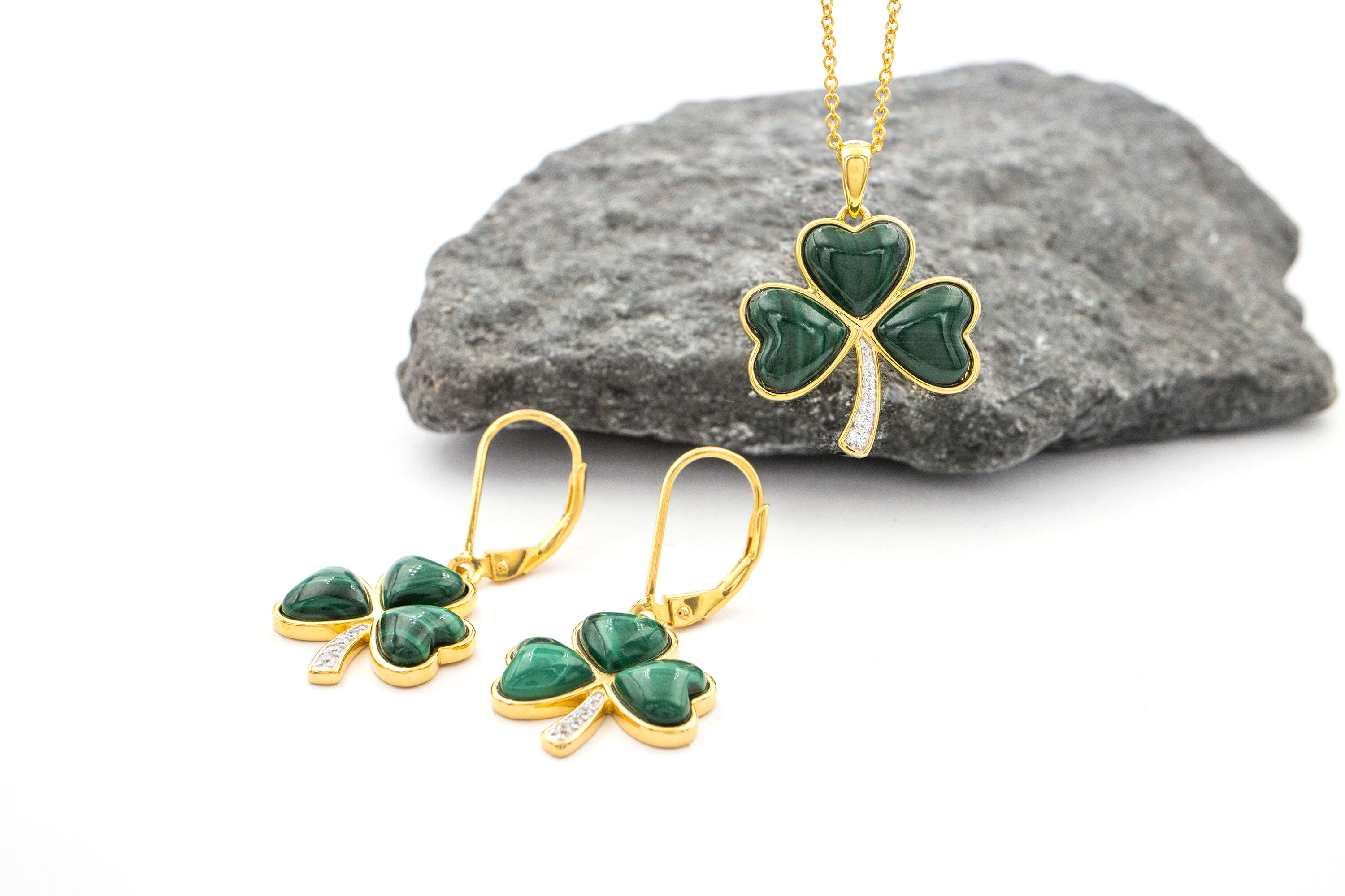 Striking Gold Vermeil Shamrock Gift Set For Women