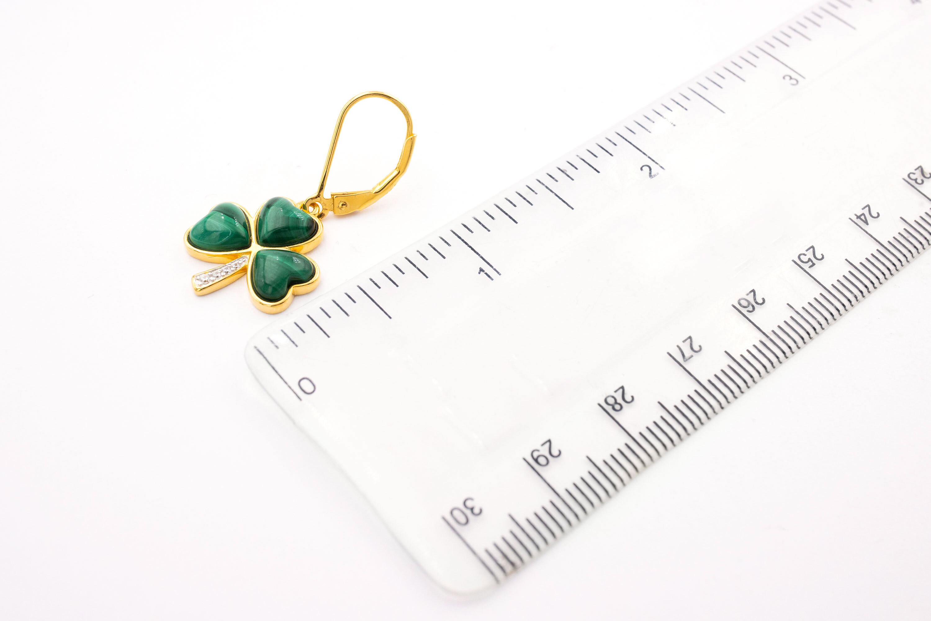 Genuine Gold Vermeil Shamrock Gift Set For Women. Picture For Scale.