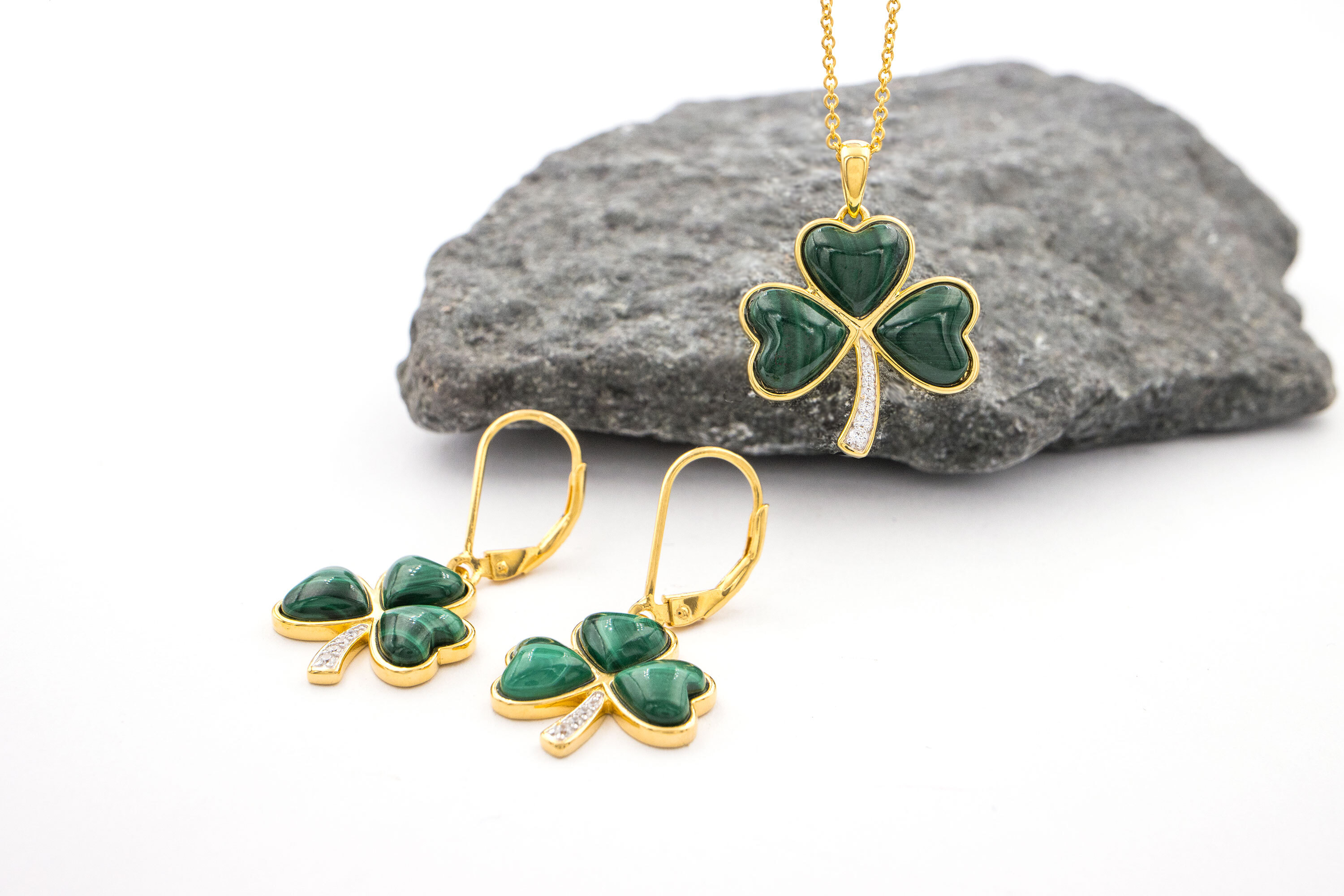 Irish Gold Vermeil Shamrock Necklace For Women